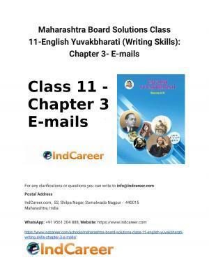 Maharashtra Board Solutions Class 11-English Yuvakbharati (Writing Skills): Chapter 3- E-mails