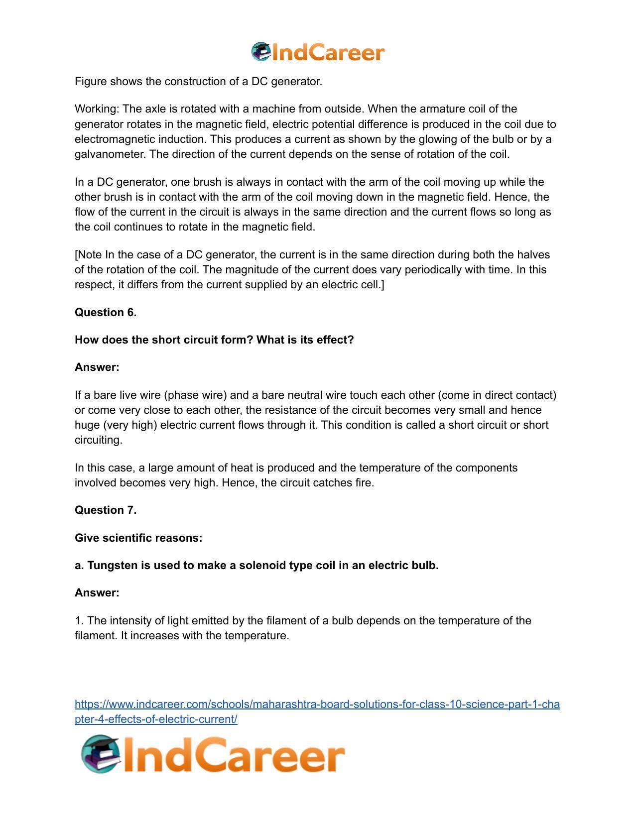 Maharashtra Board Solutions for Class 10- Science (Part 1): Chapter 4- Effects of Electric Current - Page 7