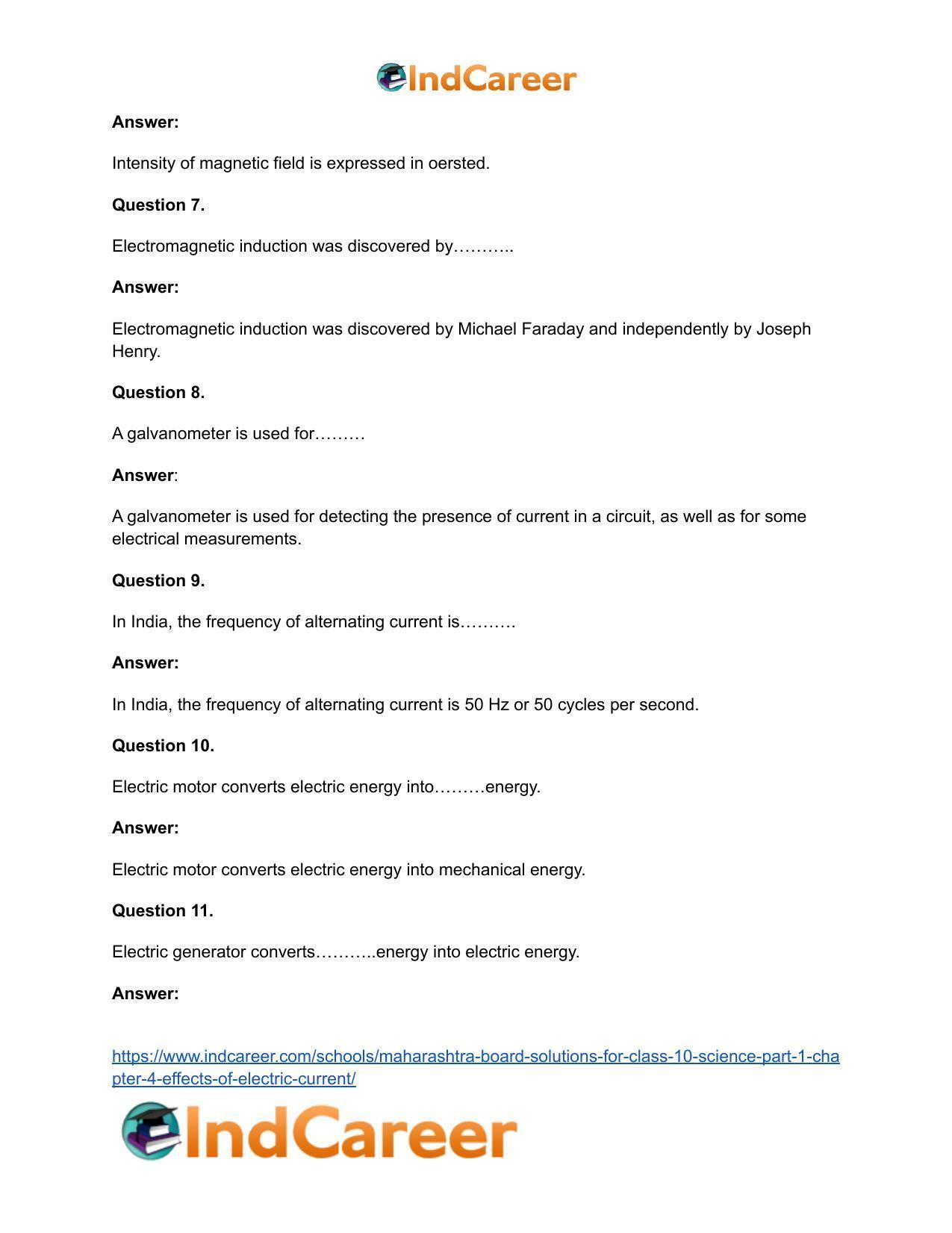 Maharashtra Board Solutions for Class 10- Science (Part 1): Chapter 4- Effects of Electric Current - Page 20