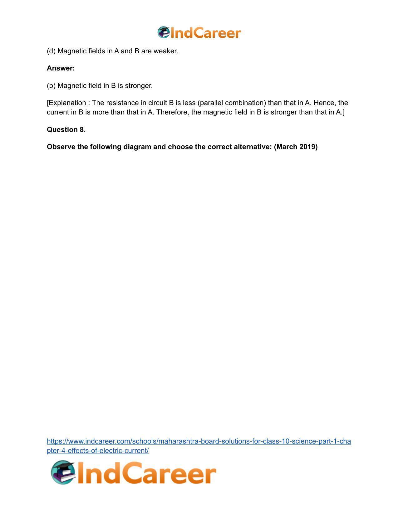 Maharashtra Board Solutions for Class 10- Science (Part 1): Chapter 4- Effects of Electric Current - Page 25