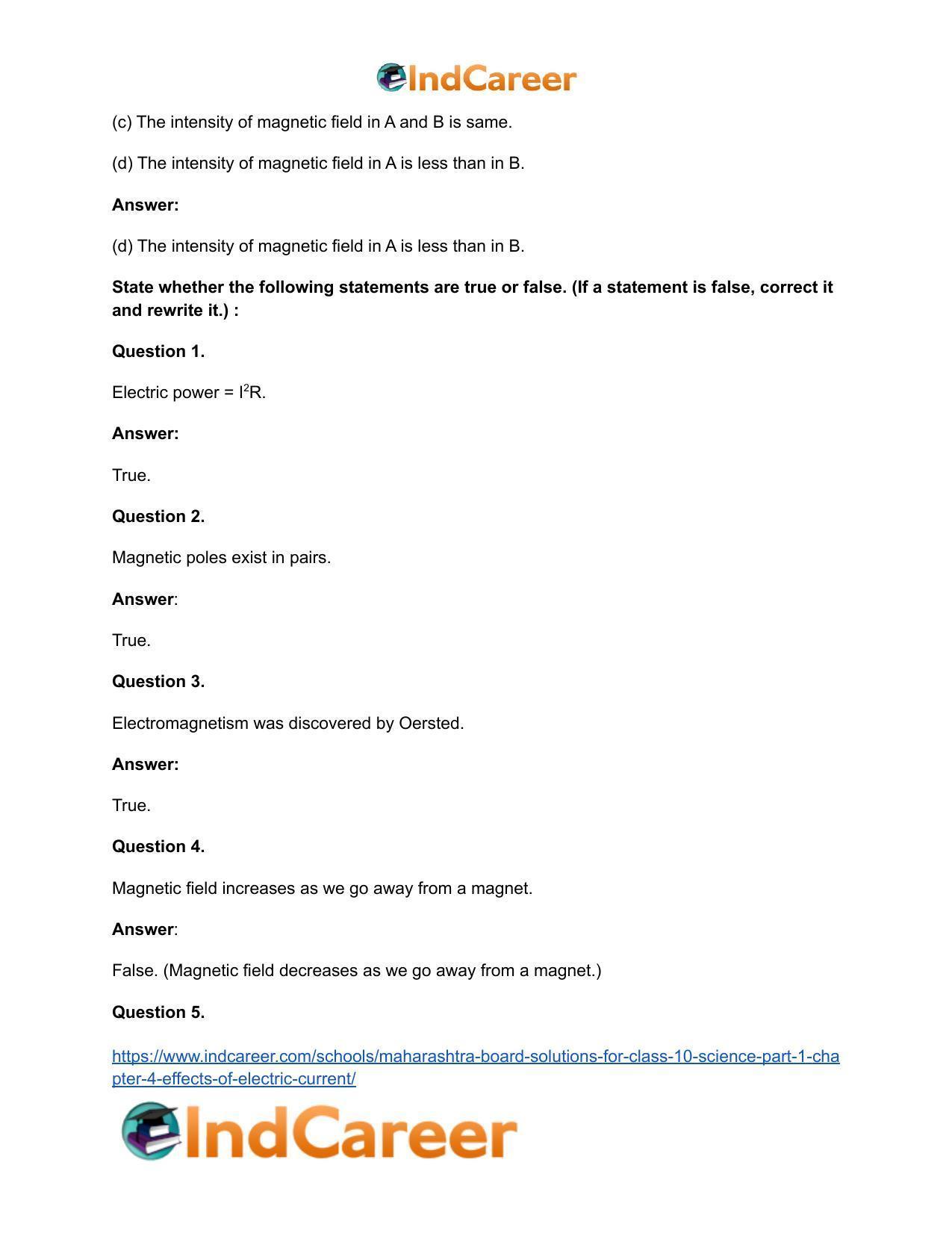 Maharashtra Board Solutions for Class 10- Science (Part 1): Chapter 4- Effects of Electric Current - Page 27