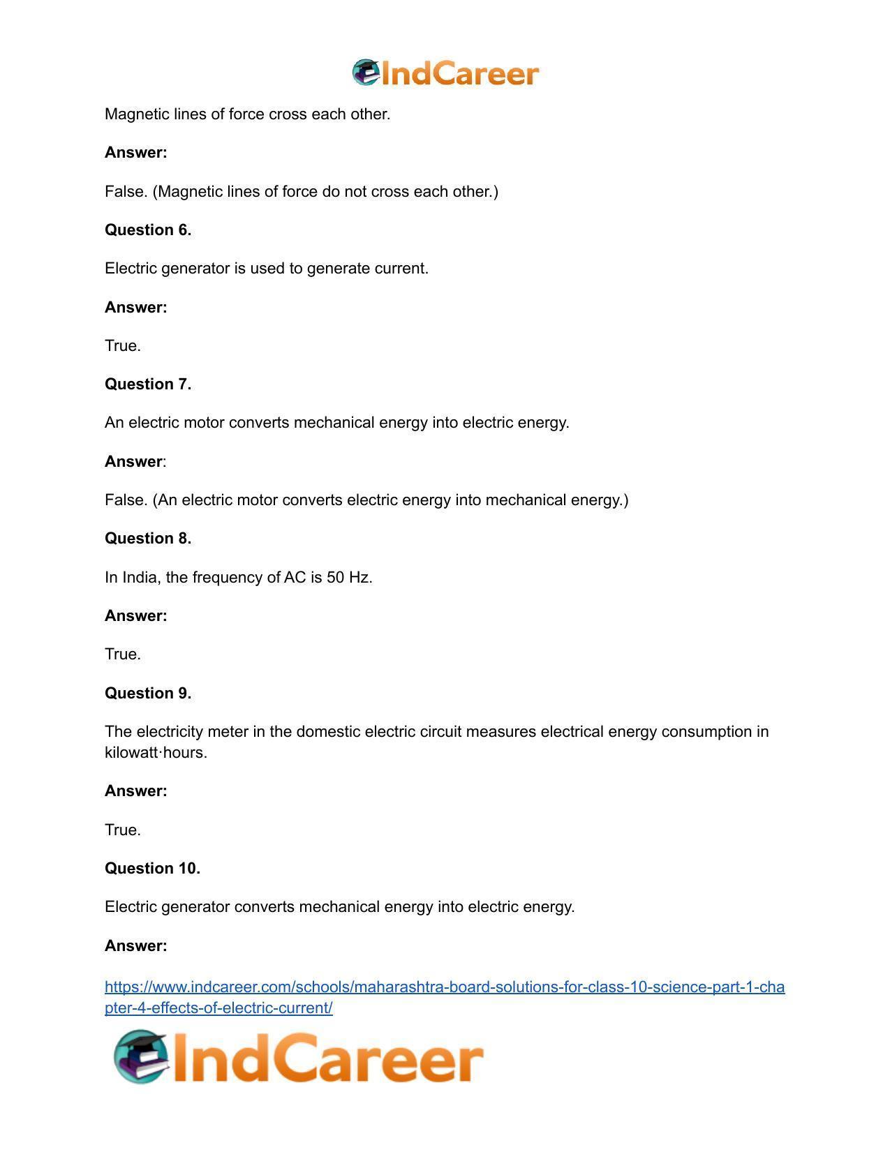Maharashtra Board Solutions for Class 10- Science (Part 1): Chapter 4- Effects of Electric Current - Page 28
