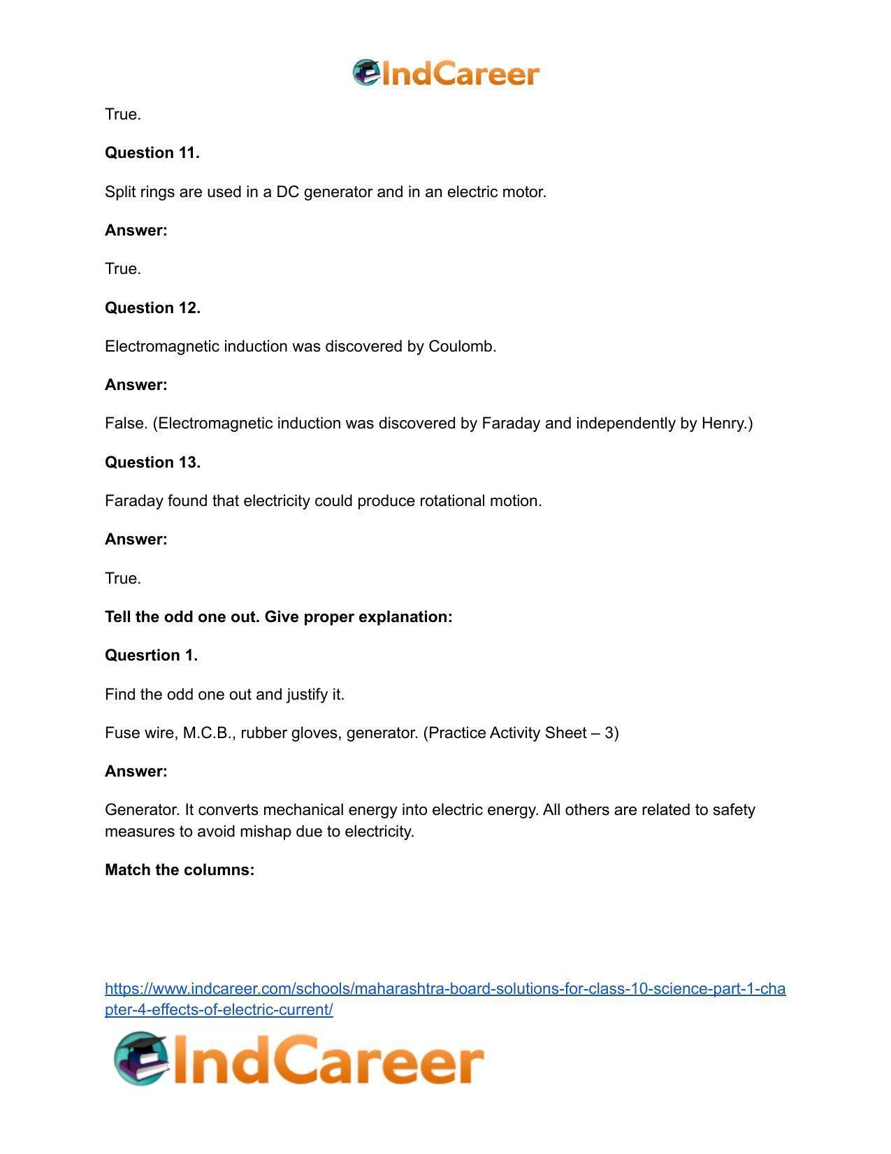 Maharashtra Board Solutions for Class 10- Science (Part 1): Chapter 4- Effects of Electric Current - Page 29
