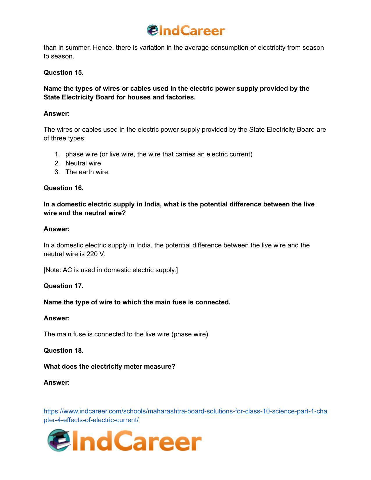 Maharashtra Board Solutions for Class 10- Science (Part 1): Chapter 4- Effects of Electric Current - Page 41