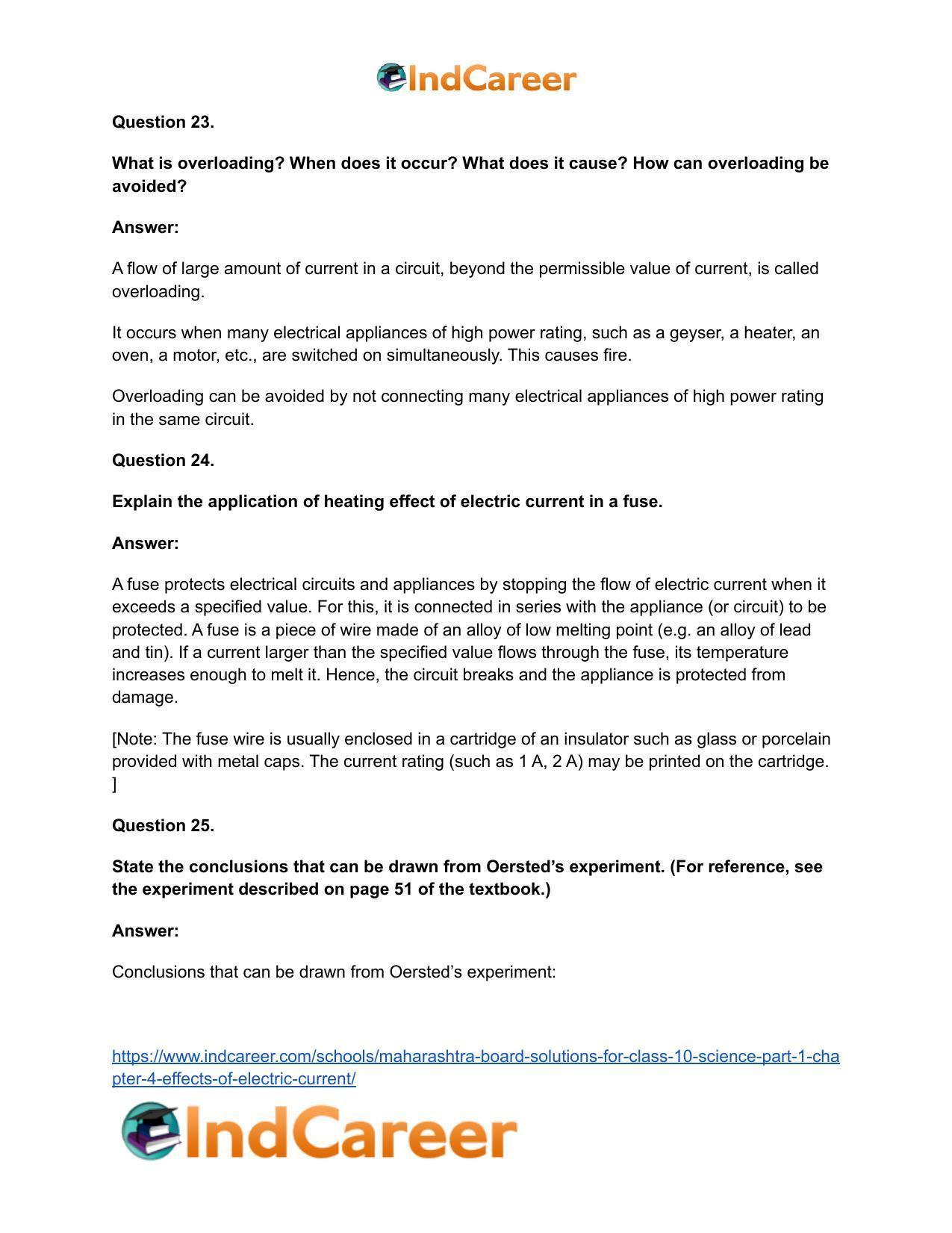 Maharashtra Board Solutions for Class 10- Science (Part 1): Chapter 4- Effects of Electric Current - Page 43