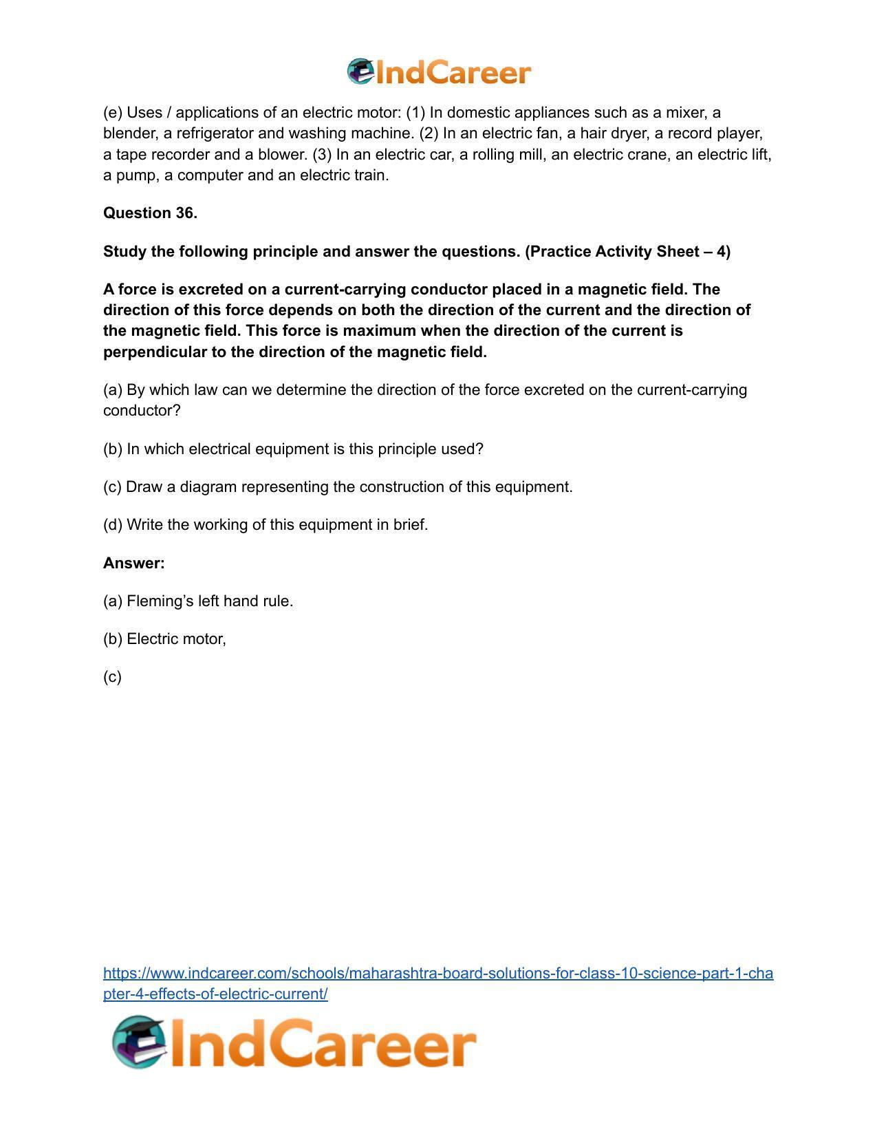 Maharashtra Board Solutions for Class 10- Science (Part 1): Chapter 4- Effects of Electric Current - Page 51