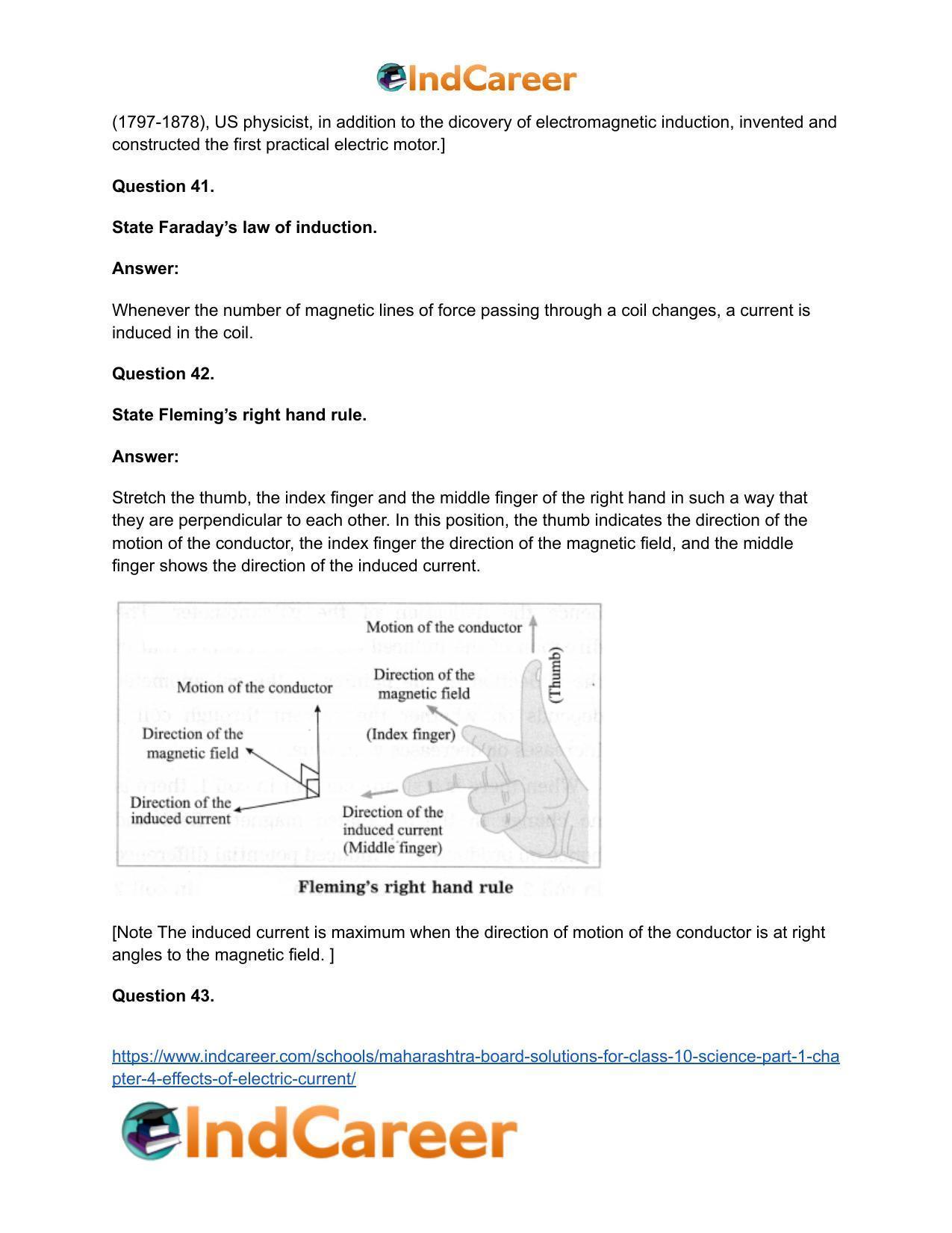 Maharashtra Board Solutions for Class 10- Science (Part 1): Chapter 4- Effects of Electric Current - Page 56
