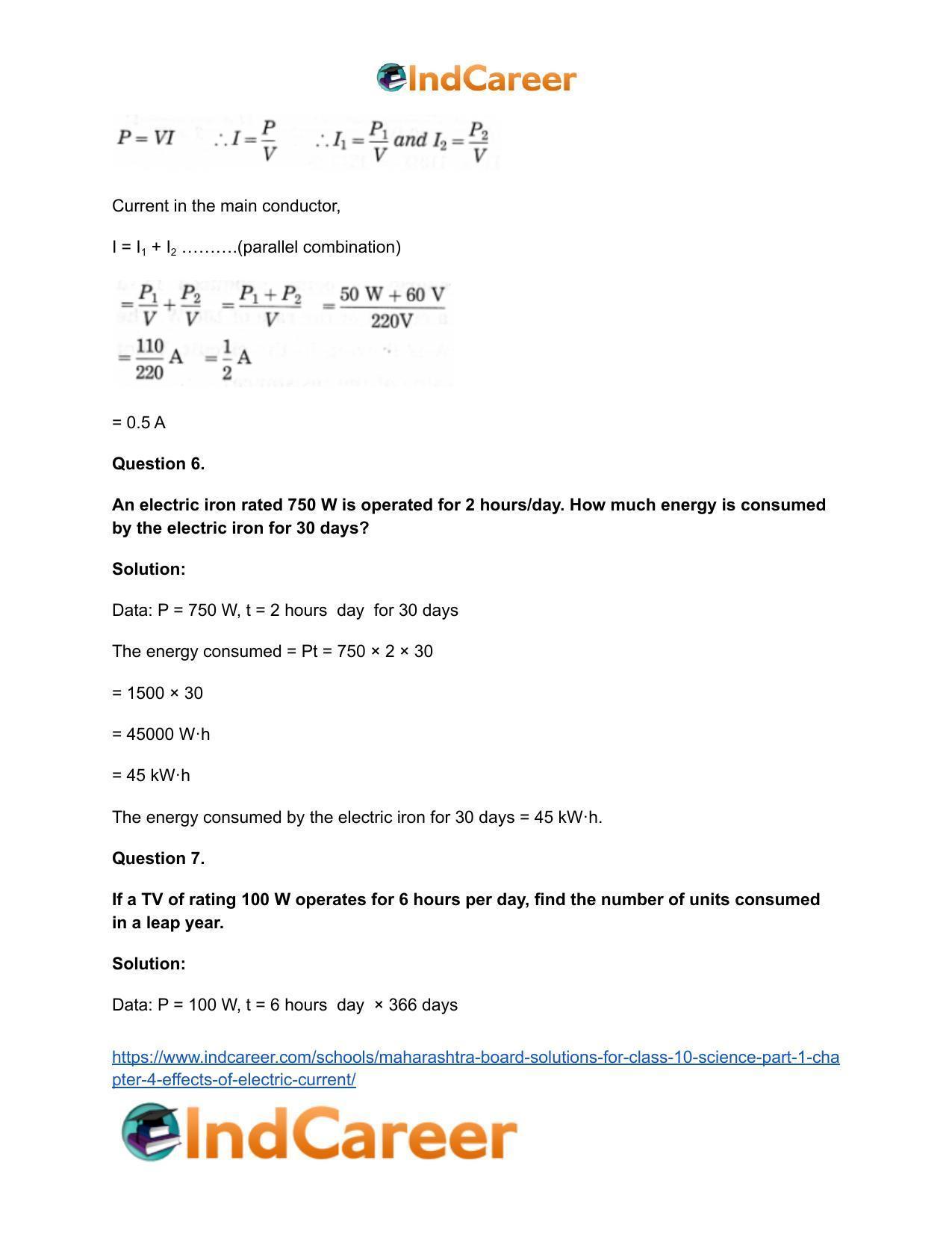 Maharashtra Board Solutions for Class 10- Science (Part 1): Chapter 4- Effects of Electric Current - Page 67