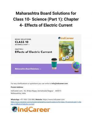 Maharashtra Board Solutions for Class 10- Science (Part 1): Chapter 4- Effects of Electric Current