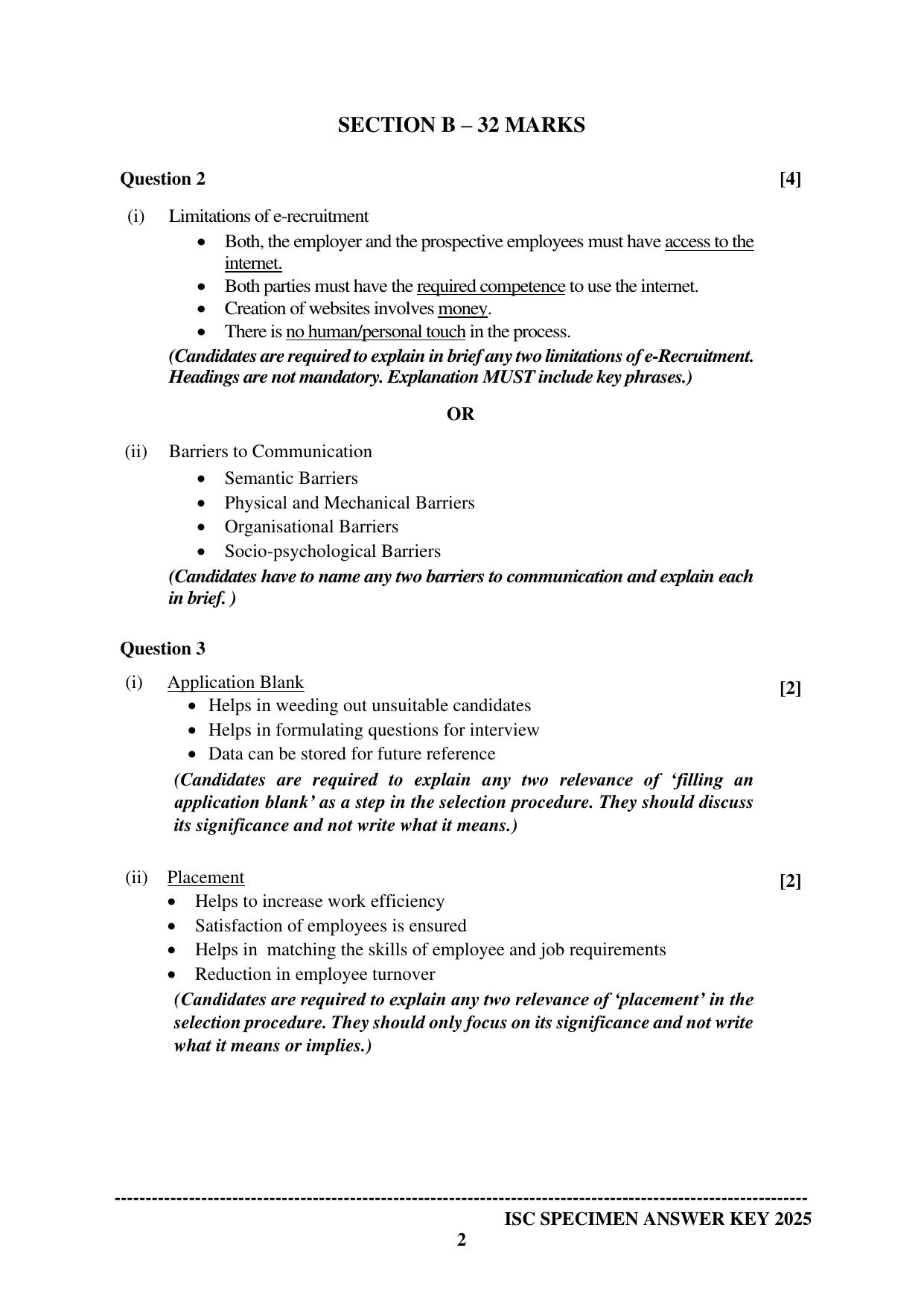 ISC Class 12 2025 BUSINESS STUDIES (SQP & AK) Specimen Paper - Page 8