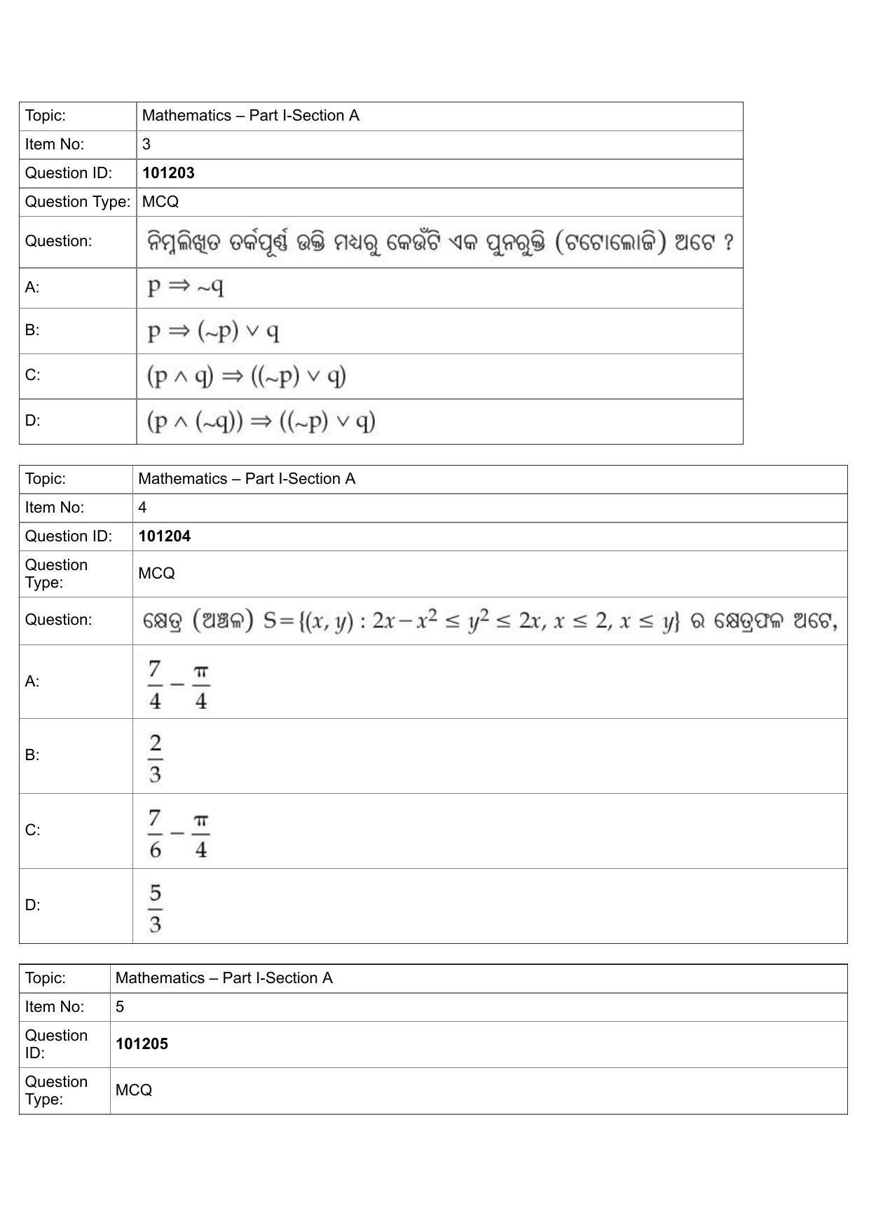 JEE Mains 2022: B Arch & B Planning Odiya (Shift 1) 30-07-2022 Question Paper - Page 2