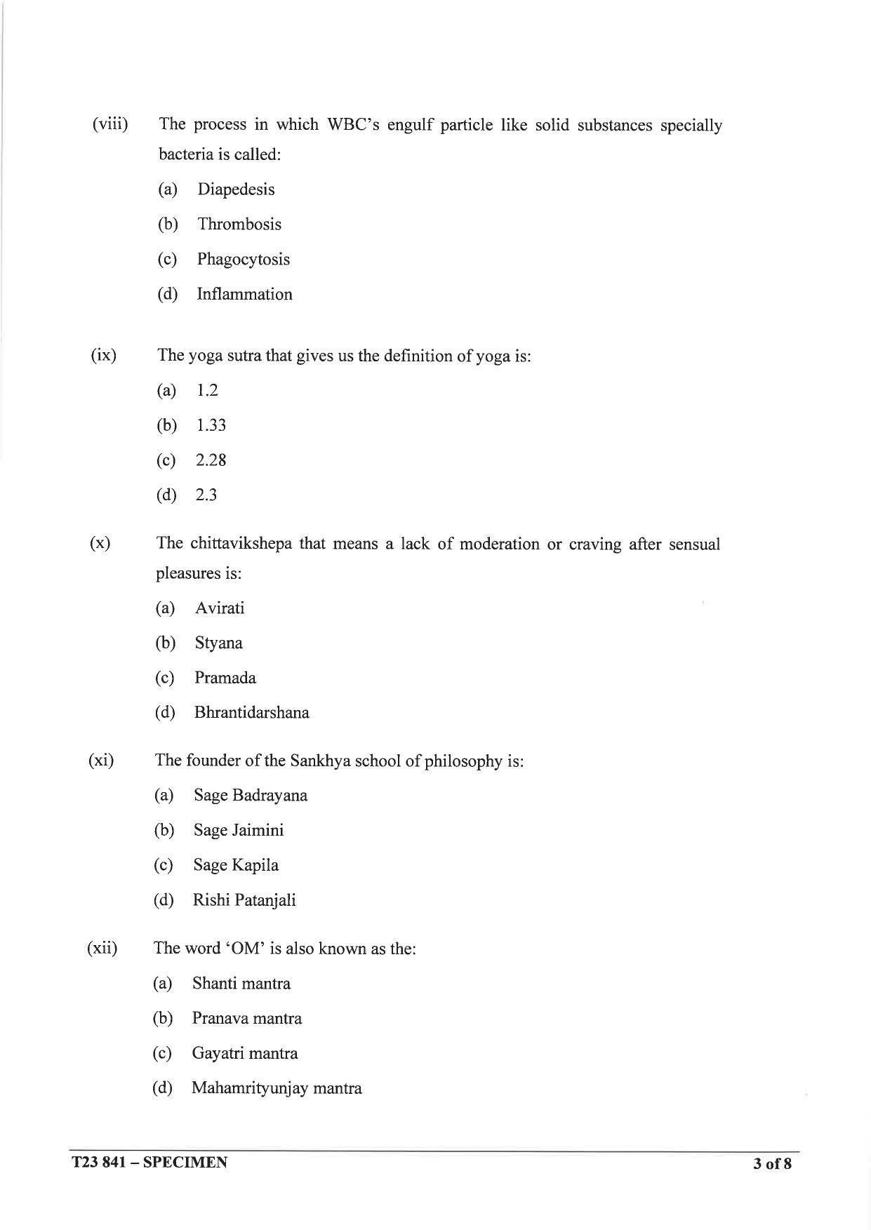 ICSE Class 10 Yoga Sample Paper 2023 - Page 3