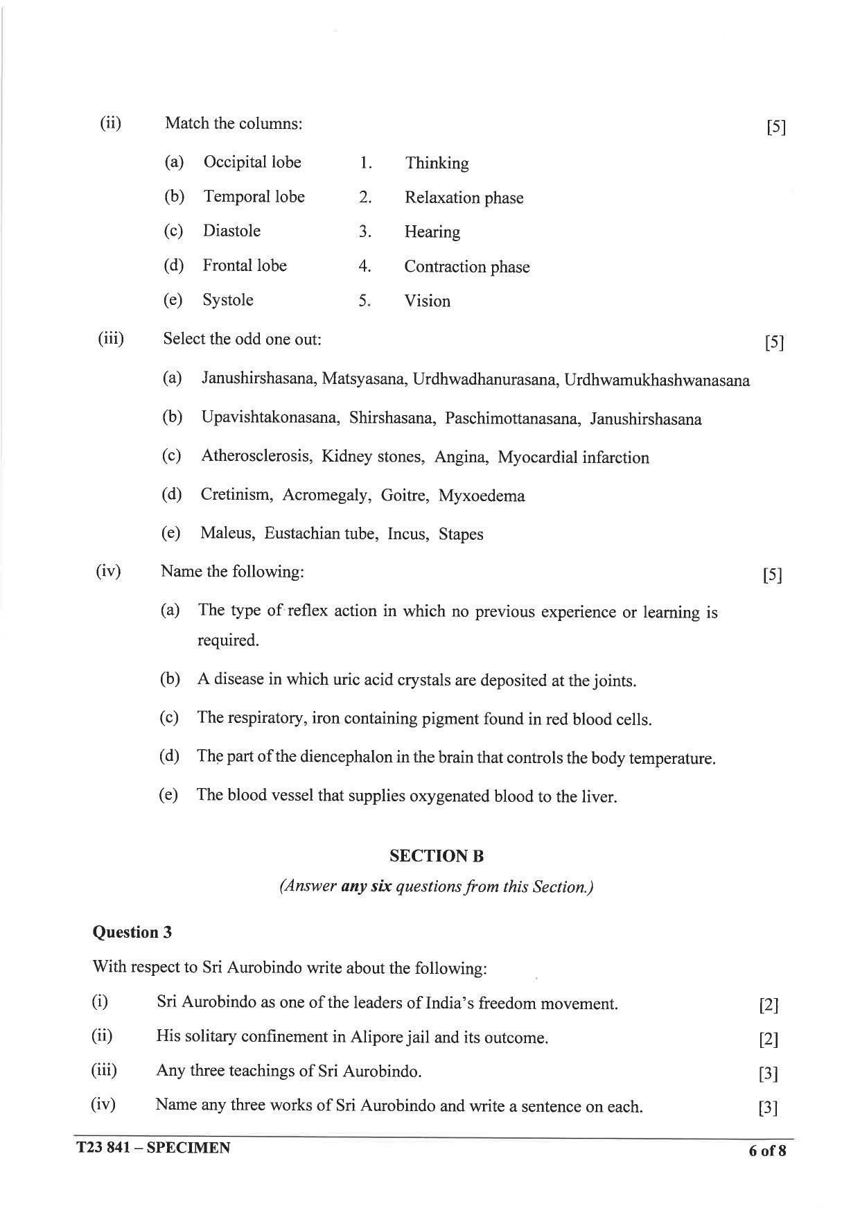 ICSE Class 10 Yoga Sample Paper 2023 - Page 6