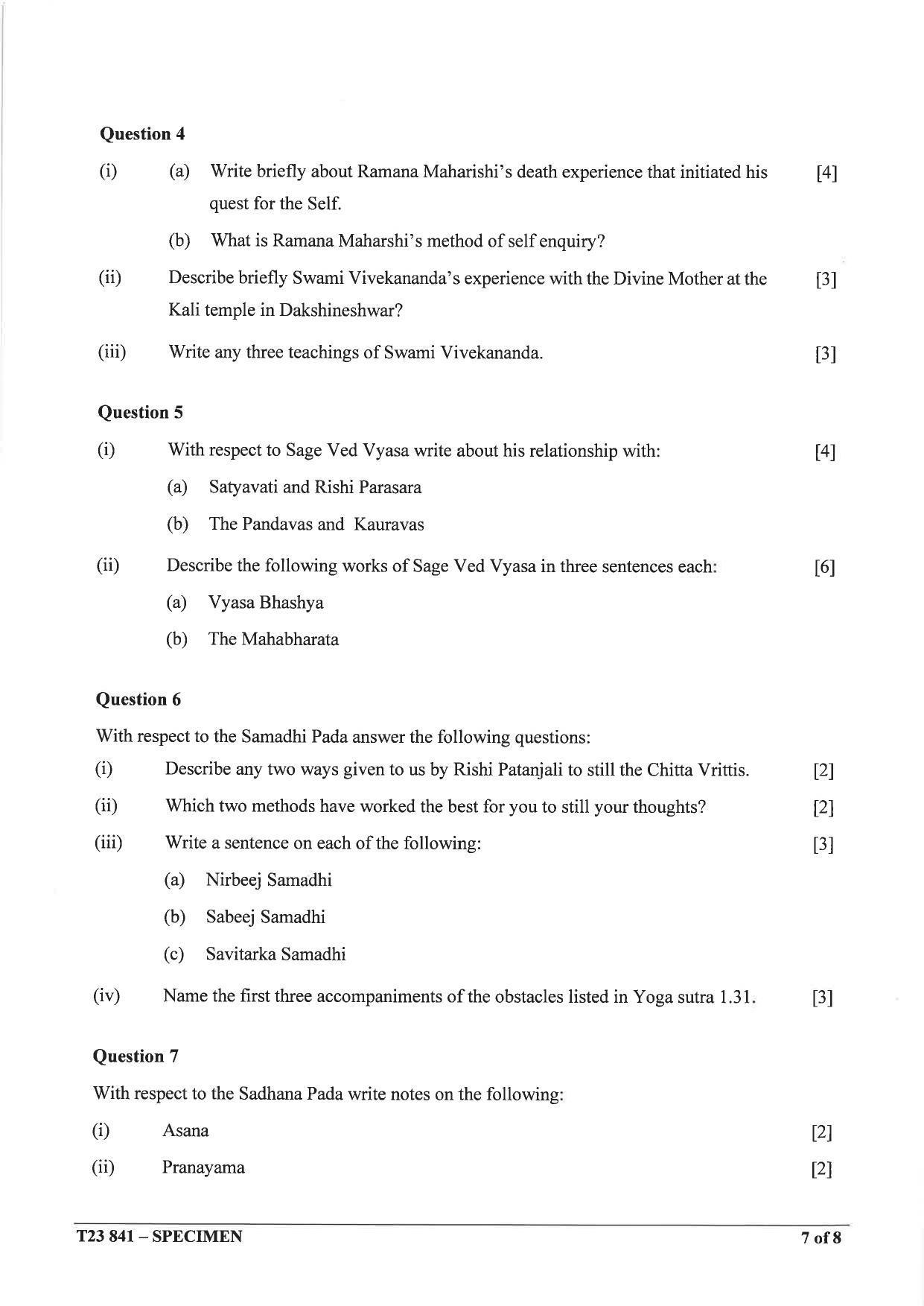 ICSE Class 10 Yoga Sample Paper 2023 - Page 7