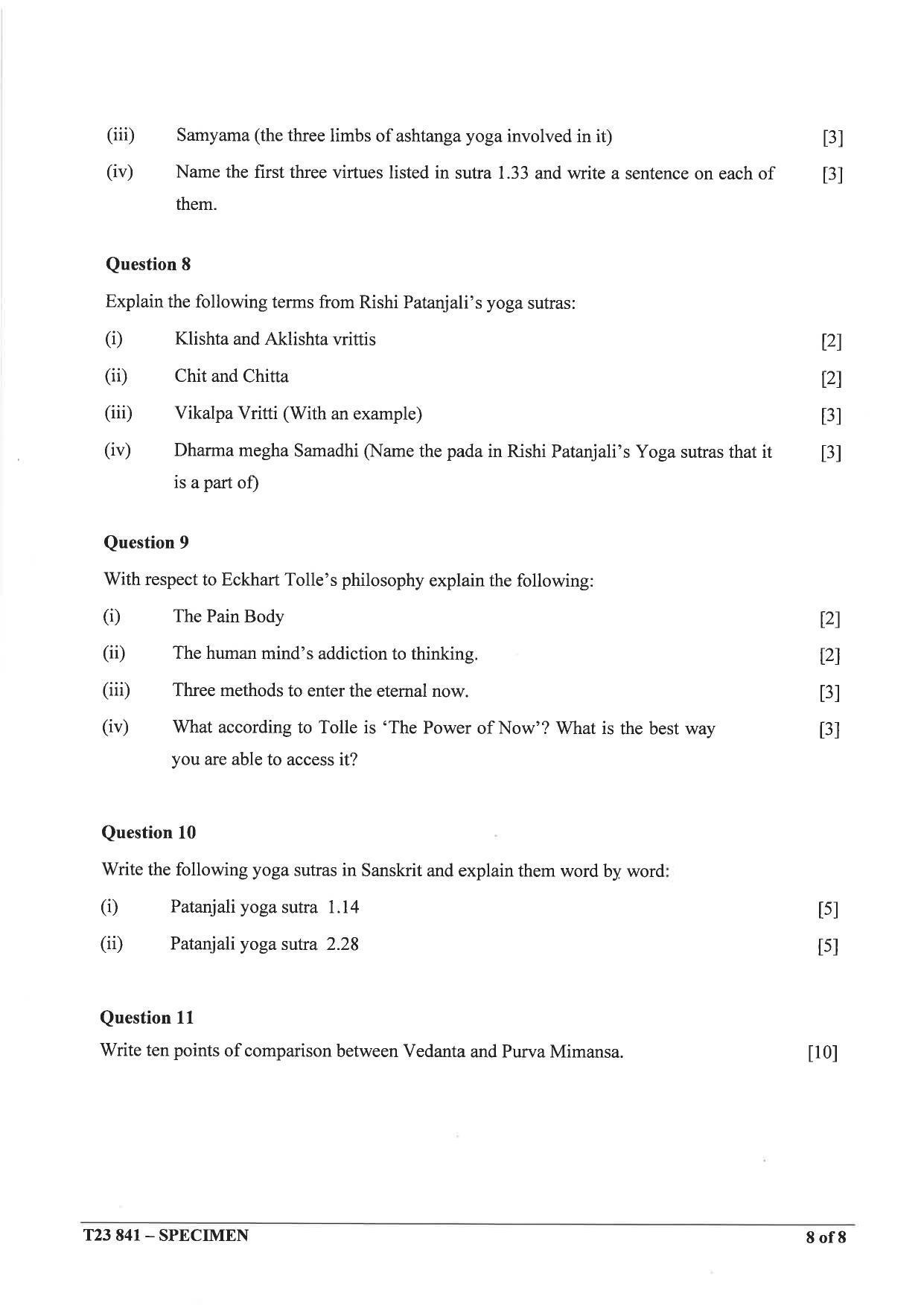 ICSE Class 10 Yoga Sample Paper 2023 - Page 8