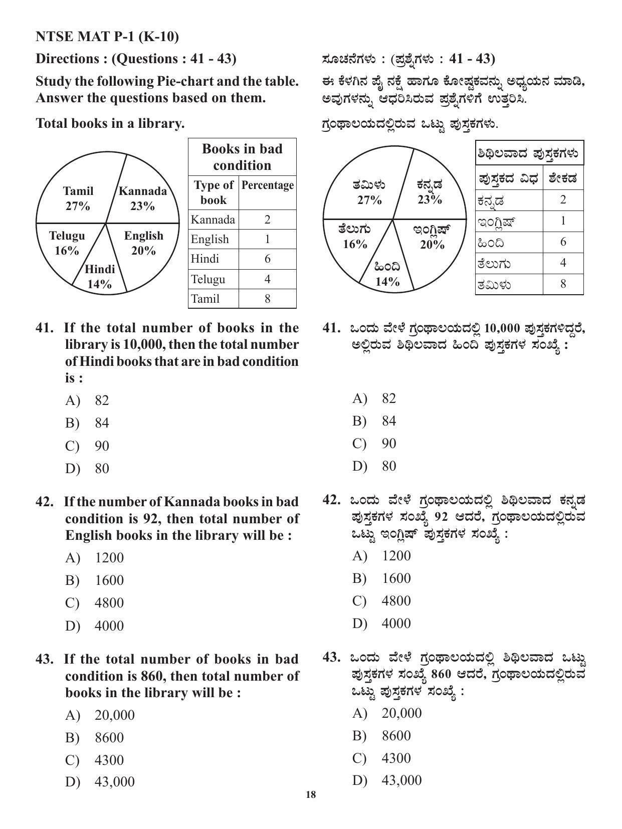 Karnataka NTSE MAT 2021 Question Paper - Page 18