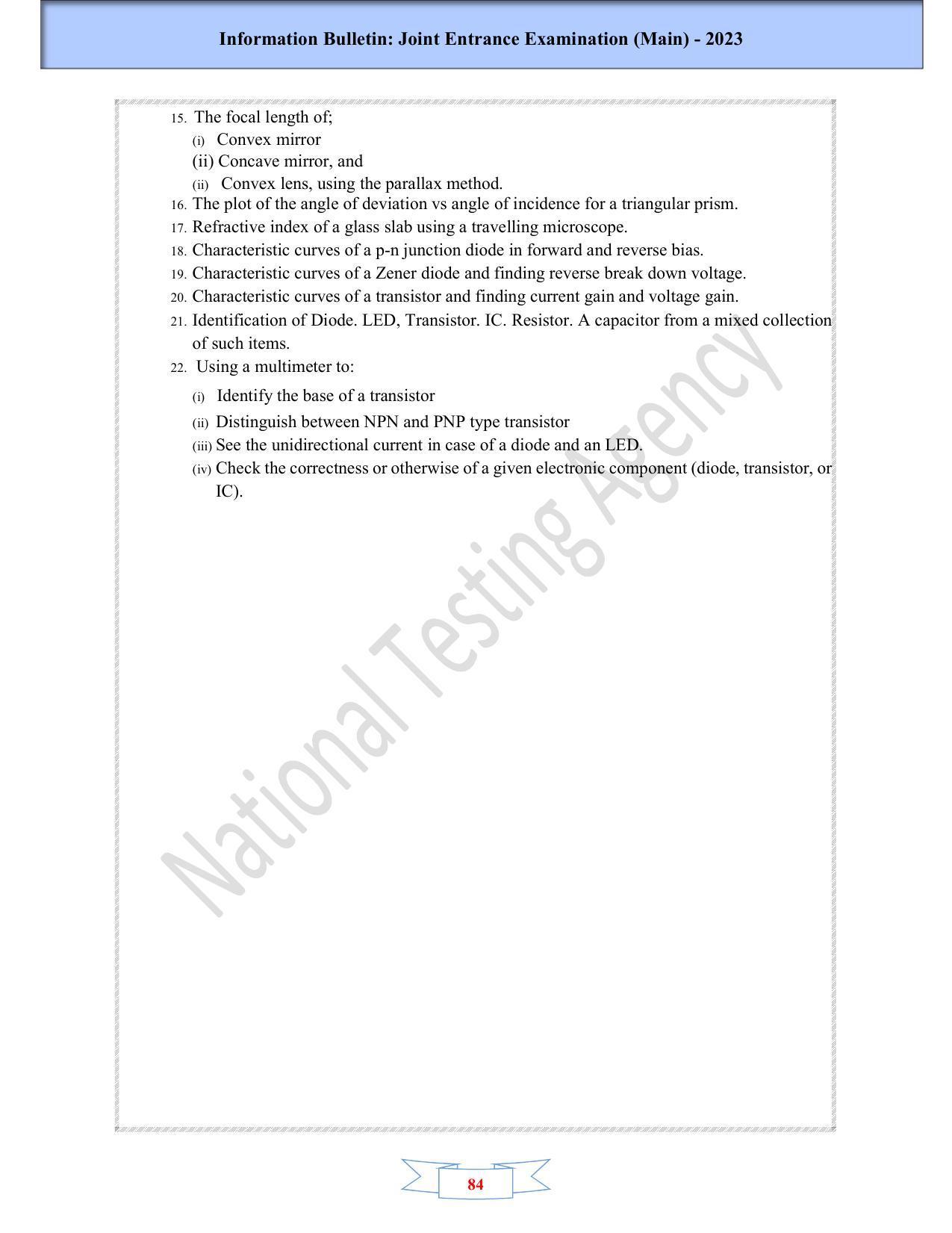 JEE Main 2025 Syllabus - Page 86