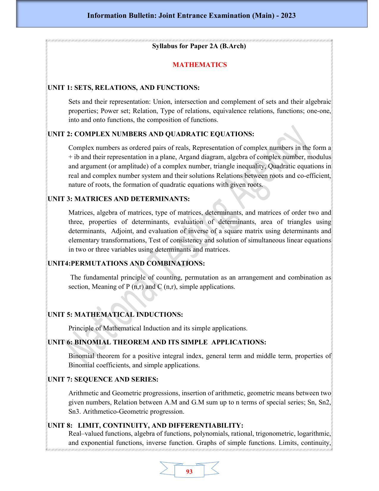 JEE Main 2025 Syllabus - Page 95