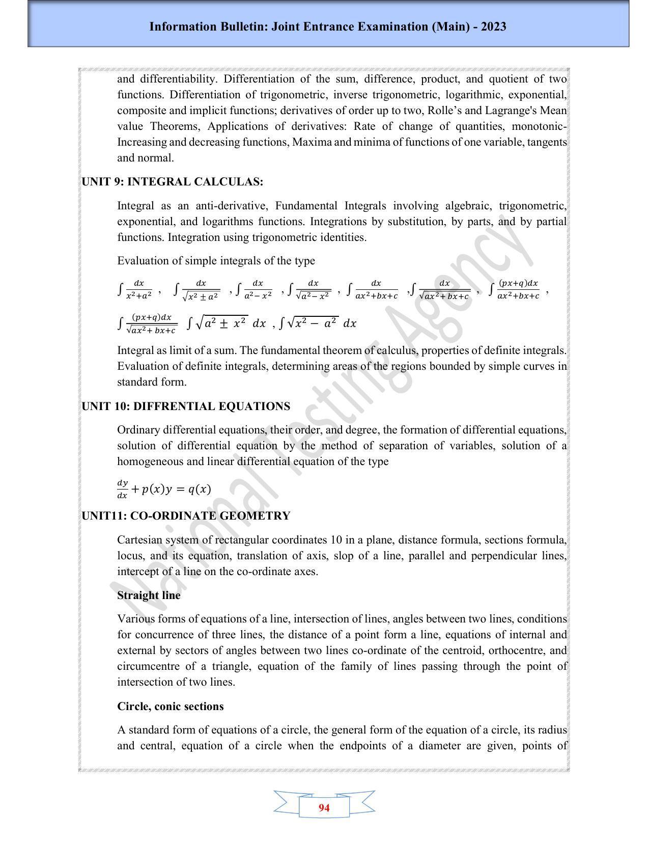 JEE Main 2025 Syllabus - Page 96
