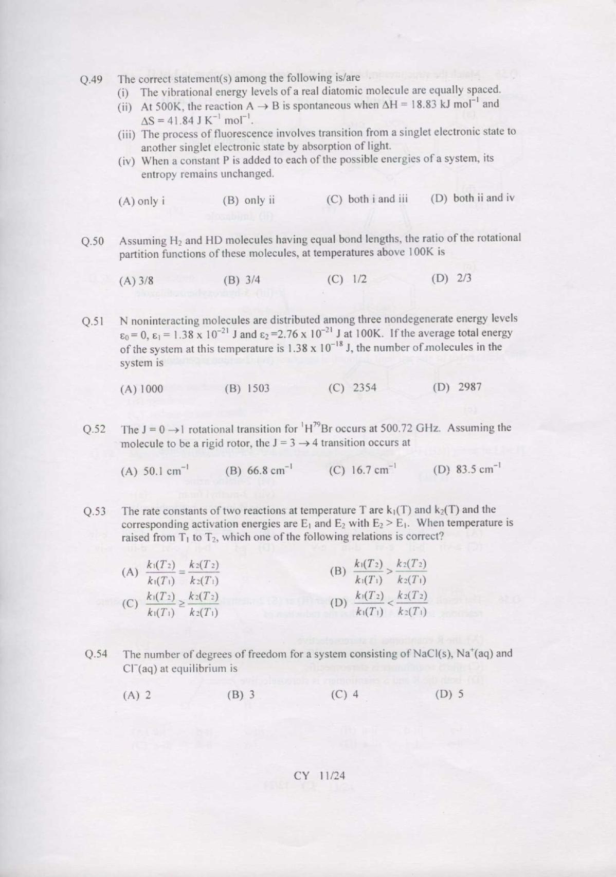 GATE 2007 Chemistry (CY) Question Paper with Answer Key - Page 11