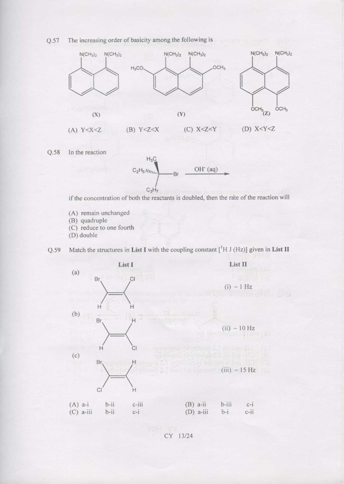 GATE 2007 Chemistry (CY) Question Paper with Answer Key - Page 13