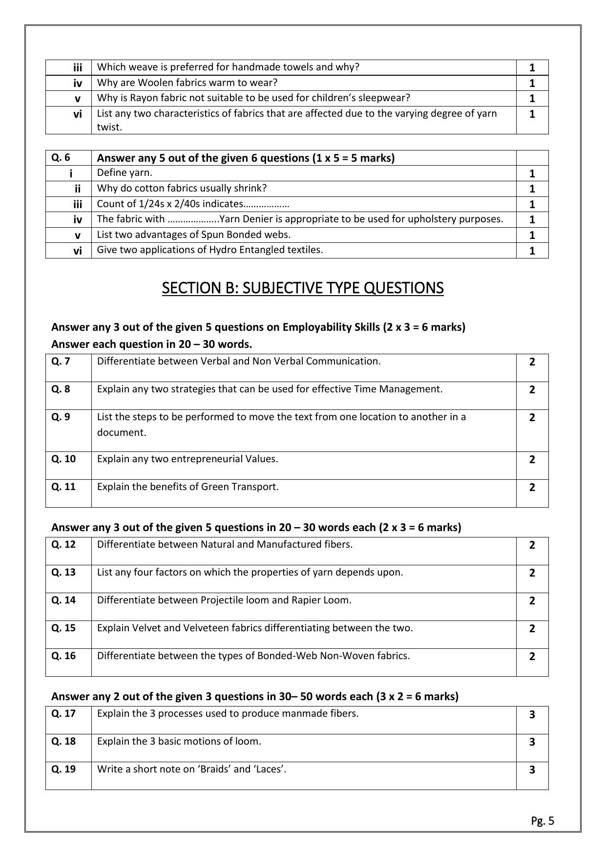 CBSE Class 11: TEXTILE DESIGN 2024 Sample Paper - Page 5