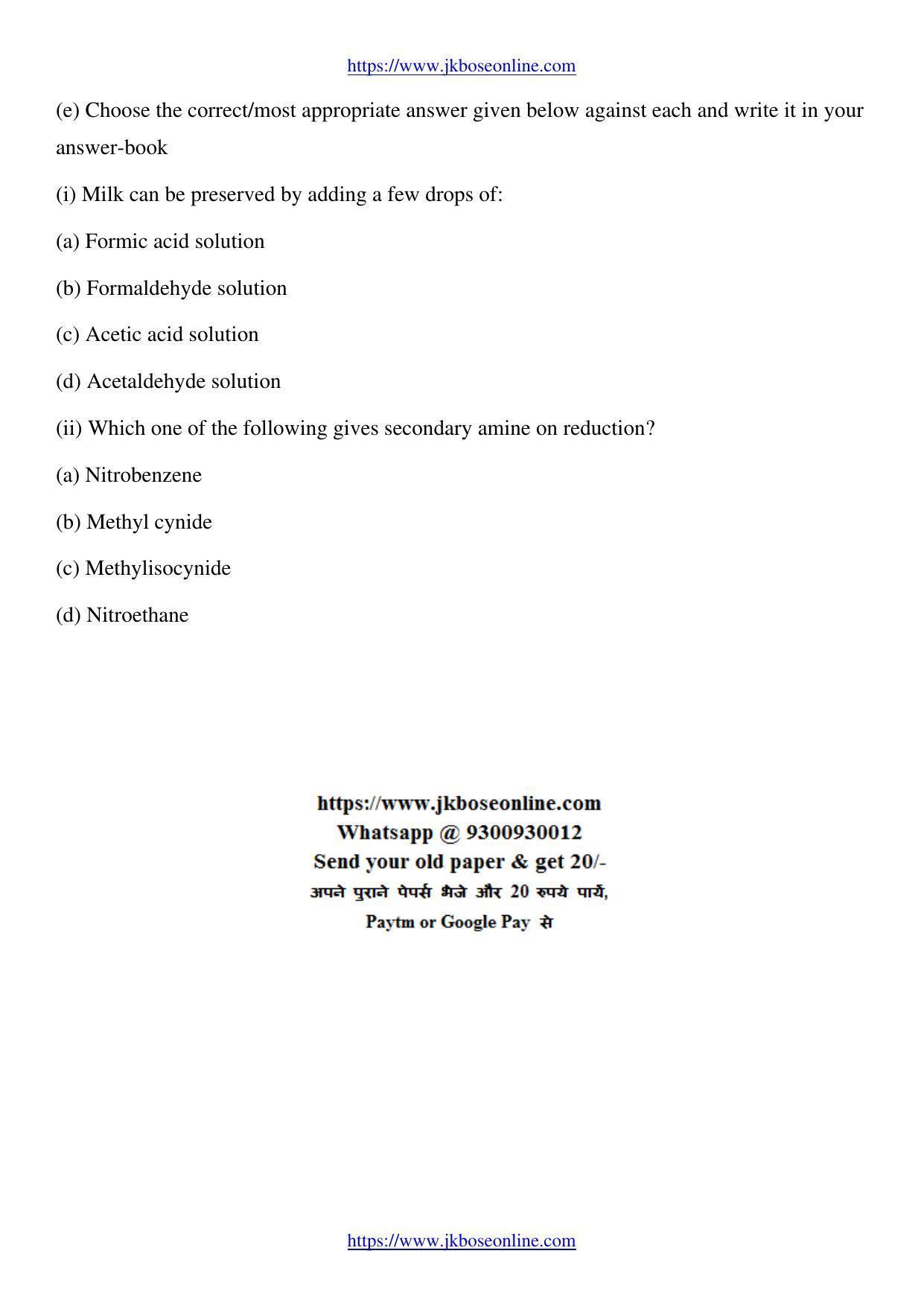 JKBOSE Class 12 Chemistry Question Papers 2011 (9318-A) - Page 4