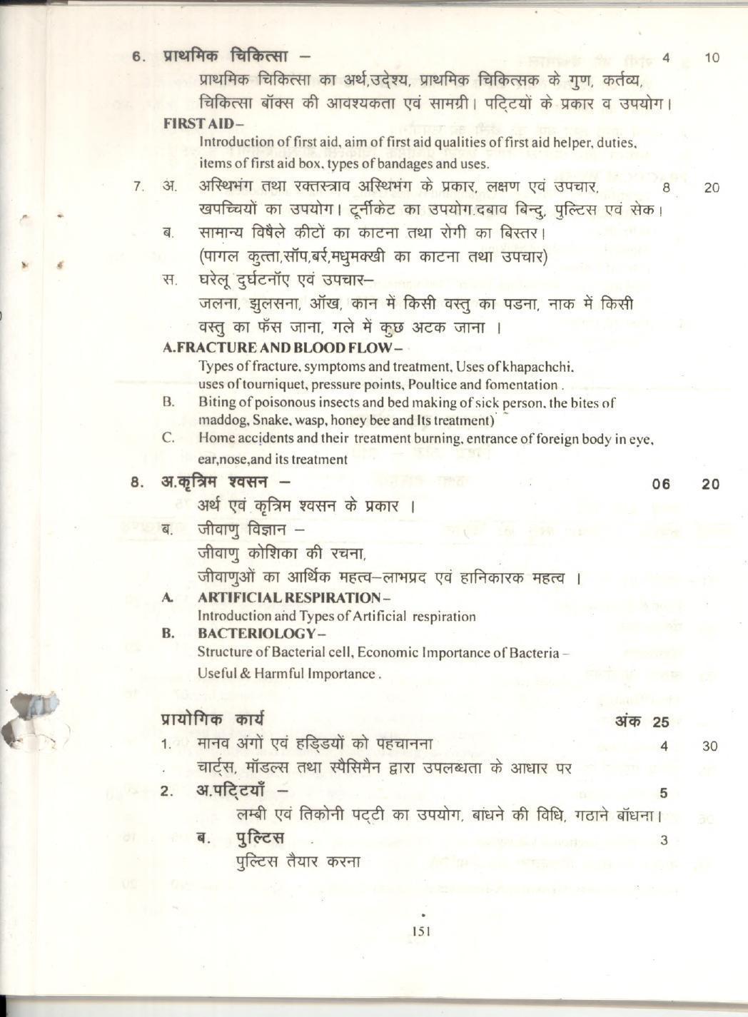 CGBSE Class 12th Syllabus 2021-2022 - Physiology and first aid - Page 4