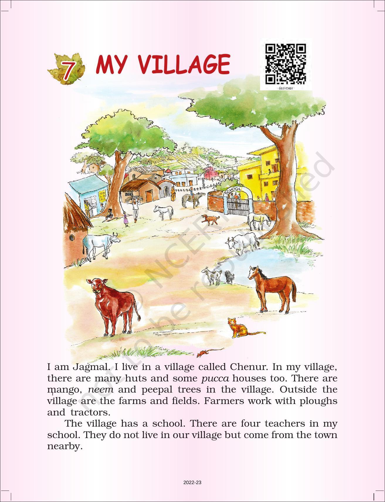 NCERT Book For Class 2 English Raindrops Chapter 7 My Village ncert-book-for-class-2-english-raindrops-chapter-7-my-village