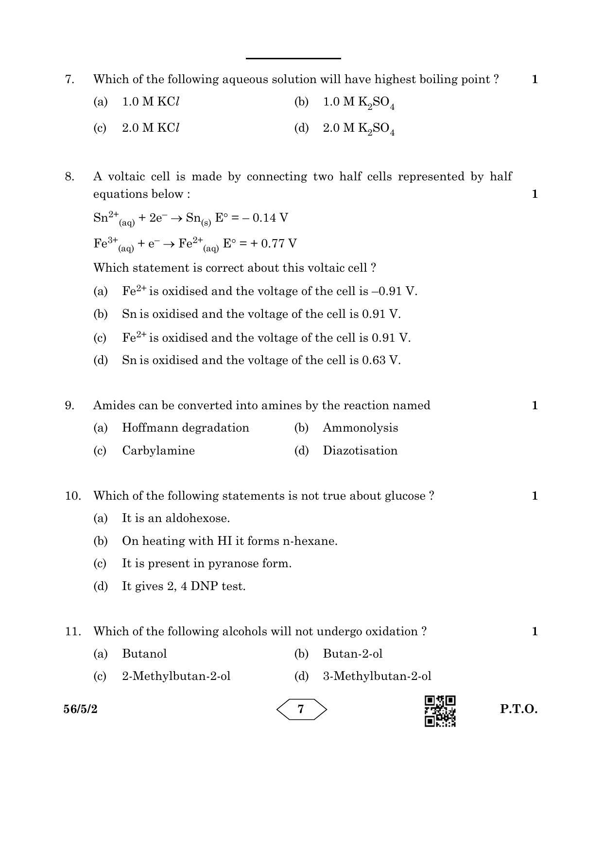 CBSE Class 12 56-5-2 Chemistry 2023 Question Paper - Page 7