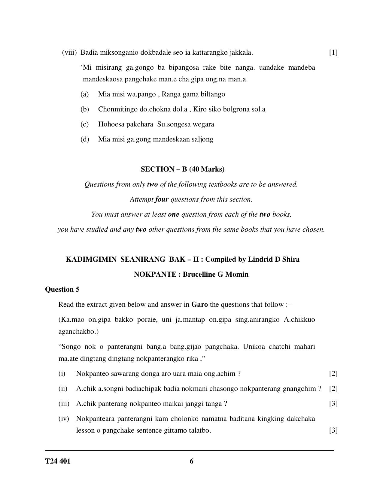 ICSE Class 10 Garo 2024 Question Paper - Page 6