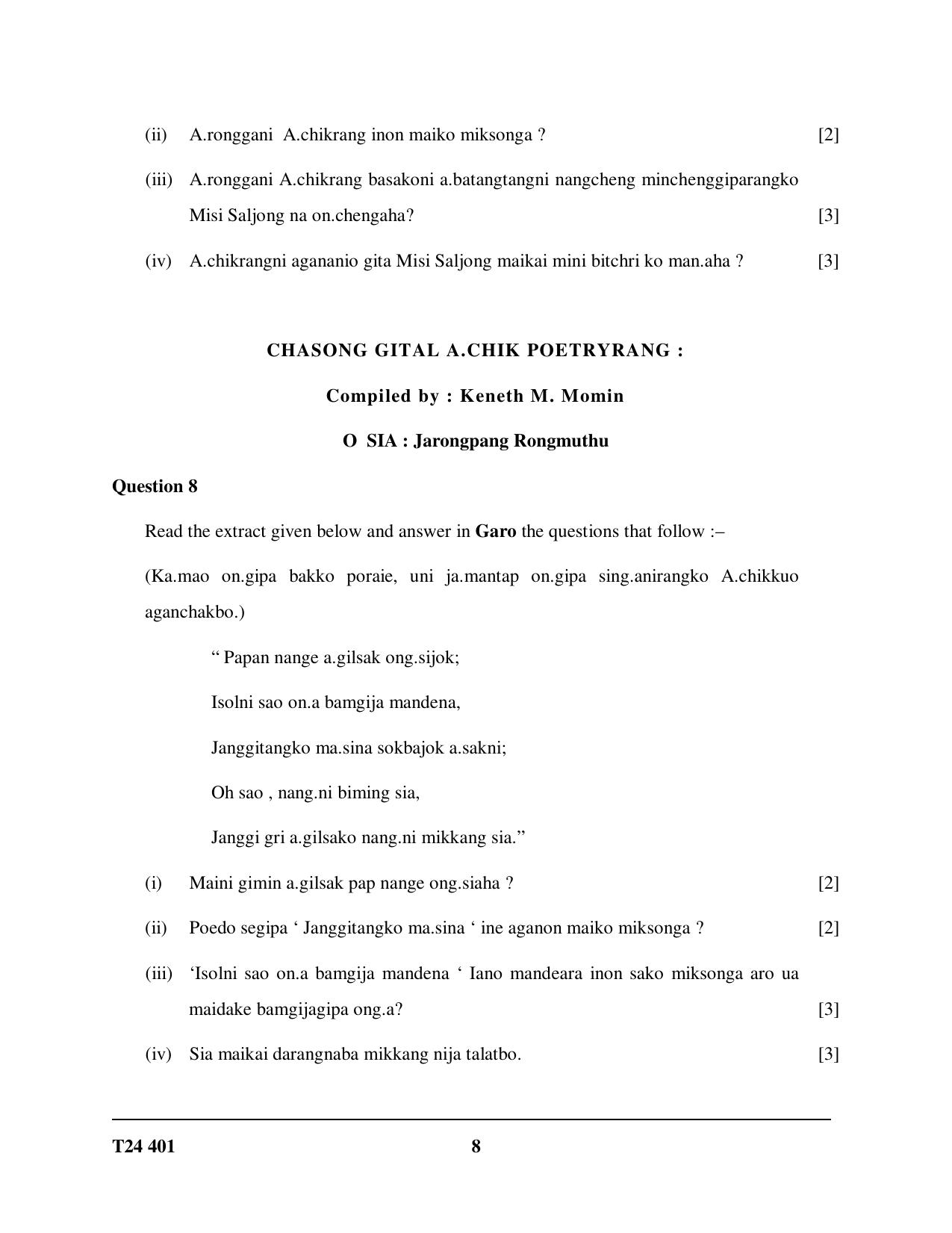 ICSE Class 10 Garo 2024 Question Paper - Page 8