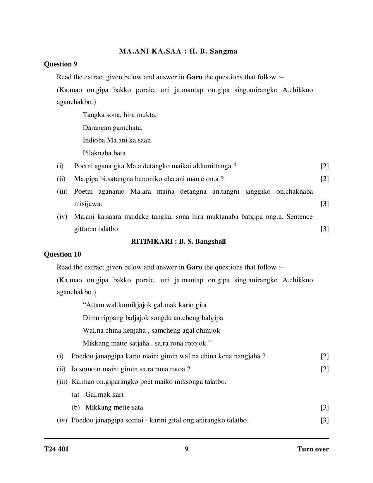 ICSE Class 10 Garo 2024 Question Paper - Page 9