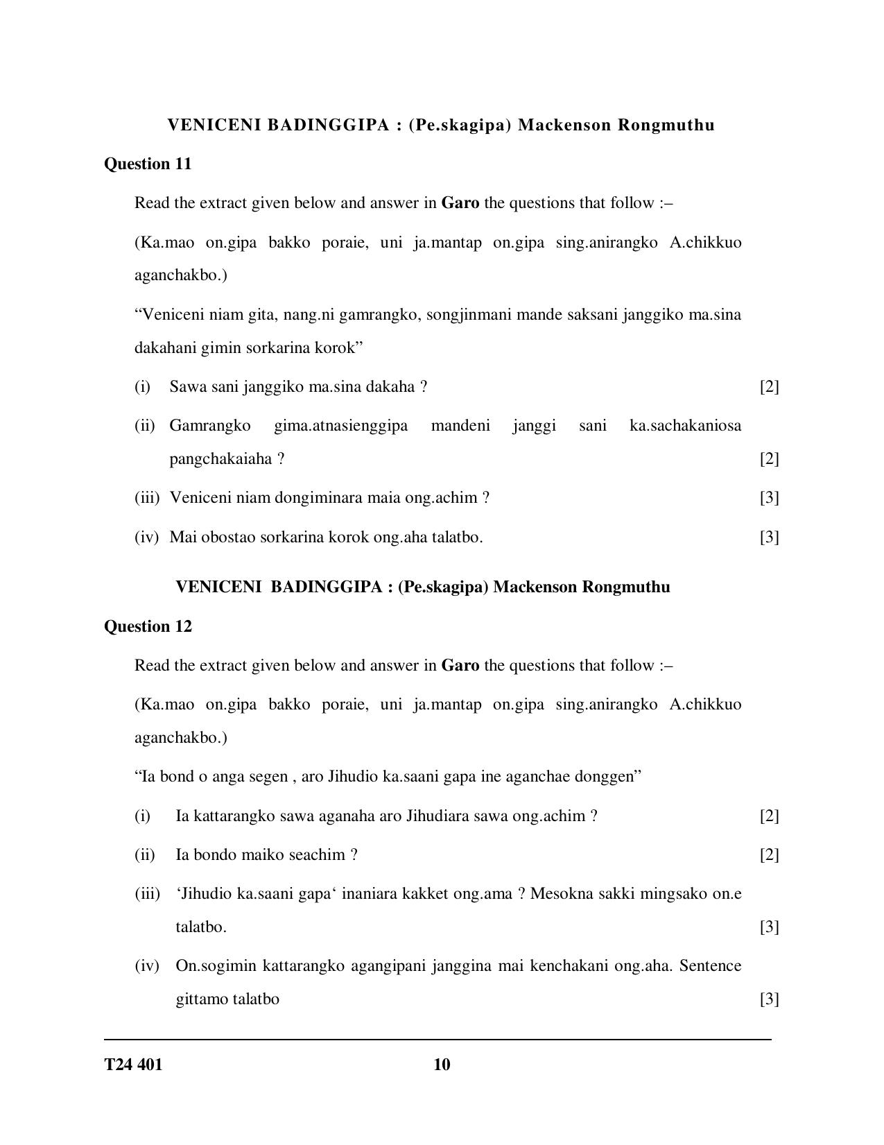 ICSE Class 10 Garo 2024 Question Paper - Page 10