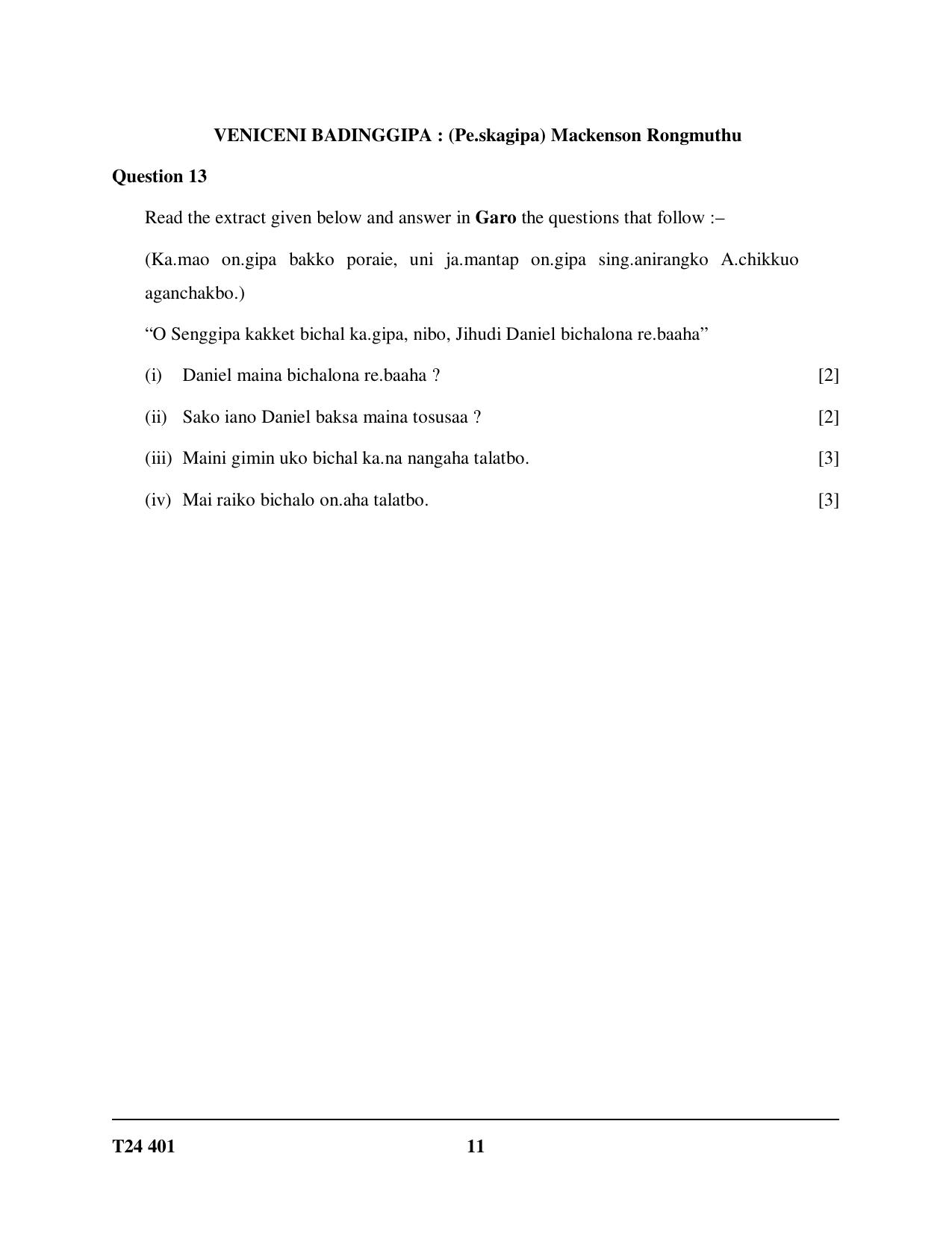 ICSE Class 10 Garo 2024 Question Paper - Page 11