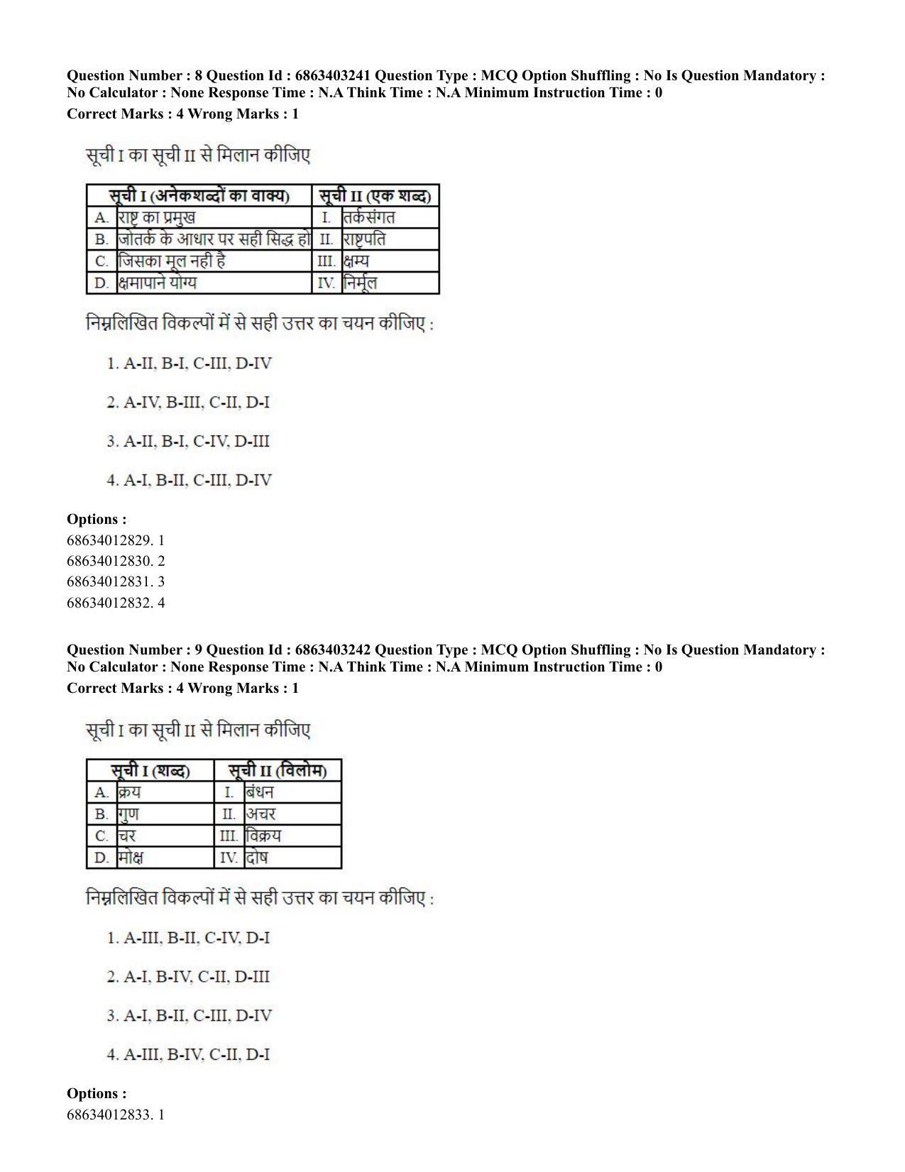 CUET PG 2023: MTQP09 – Nanoelectronics/Material Science (Hindi) - Shift 2 (5-06-2023) Question Paper - Page 10