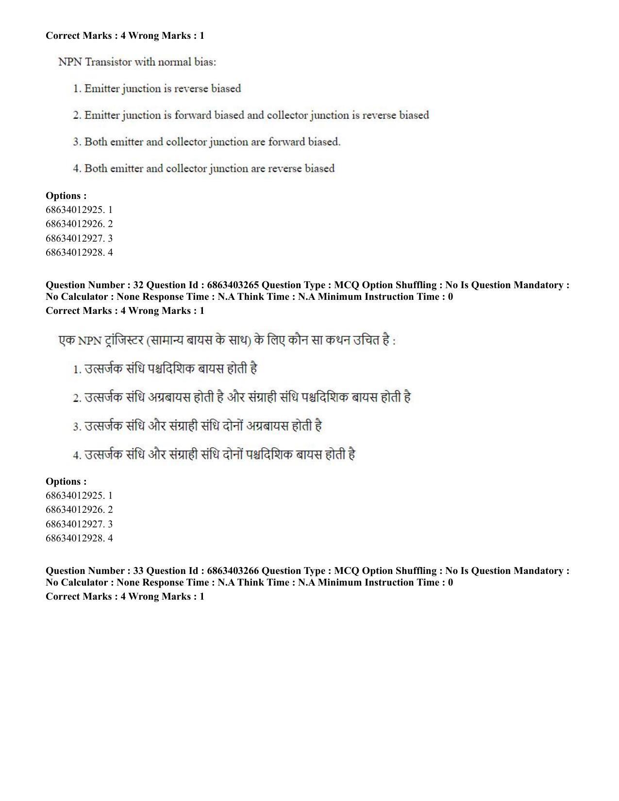 CUET PG 2023: MTQP09 – Nanoelectronics/Material Science (Hindi) - Shift 2 (5-06-2023) Question Paper - Page 35