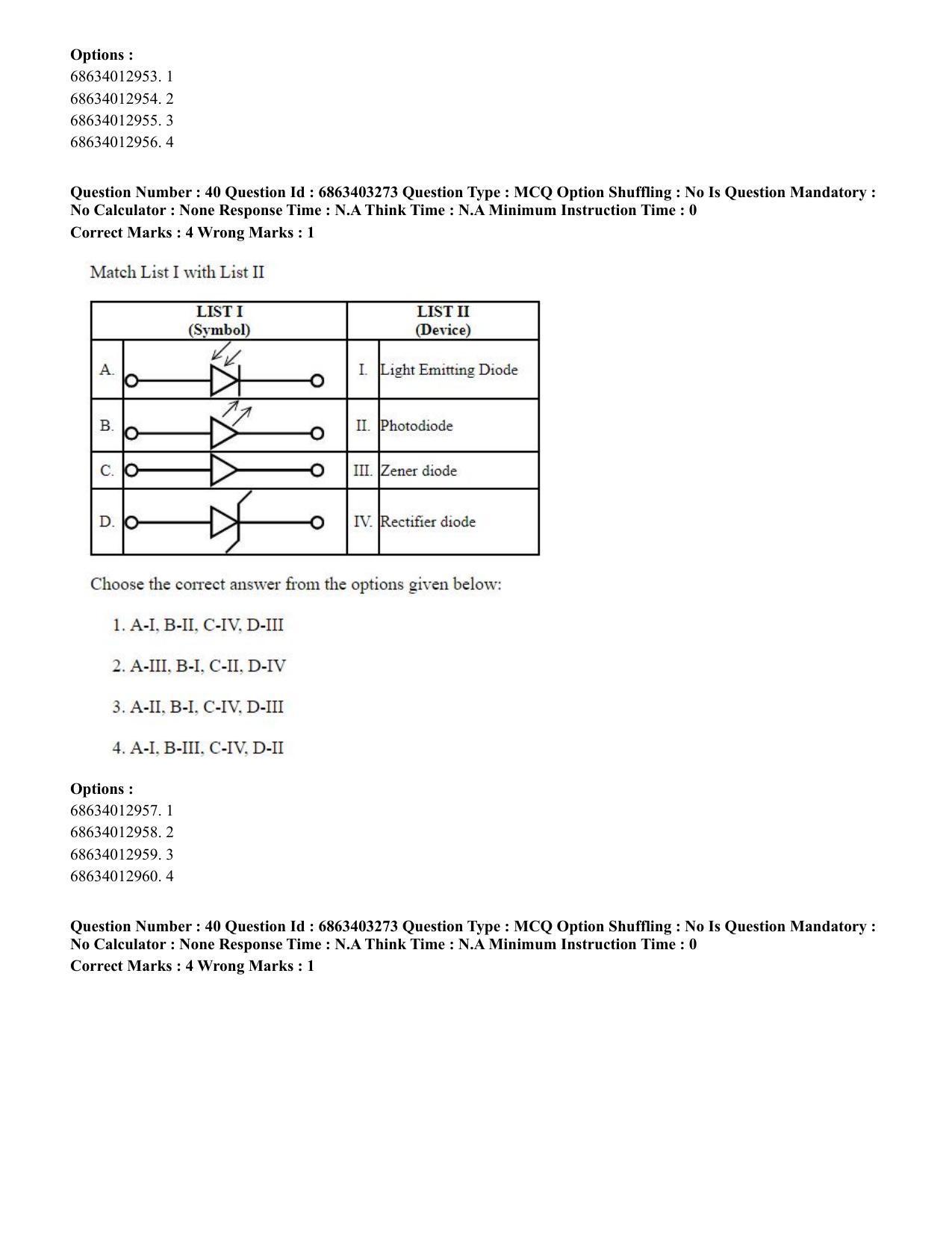 CUET PG 2023: MTQP09 – Nanoelectronics/Material Science (Hindi) - Shift 2 (5-06-2023) Question Paper - Page 43