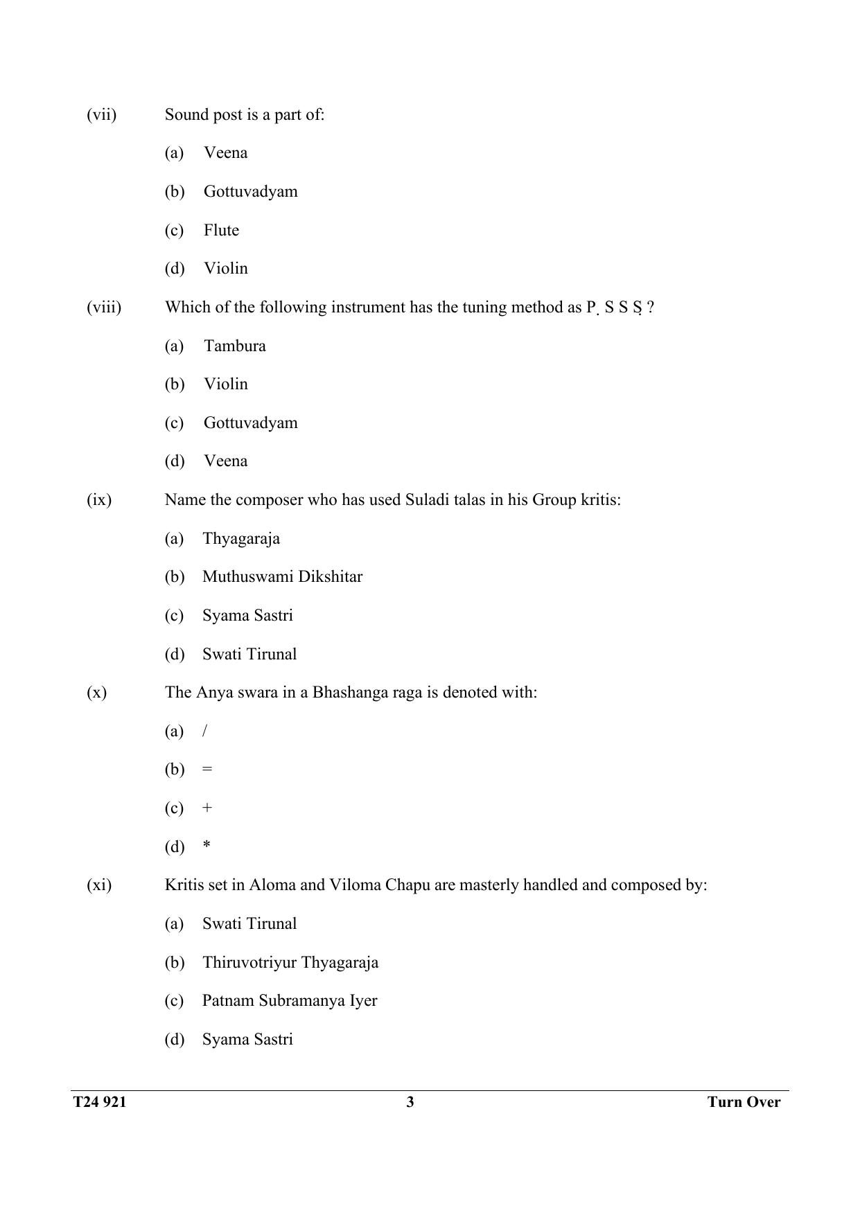 ICSE Class 10 Carnatic Music 2024 Question Paper - Page 3