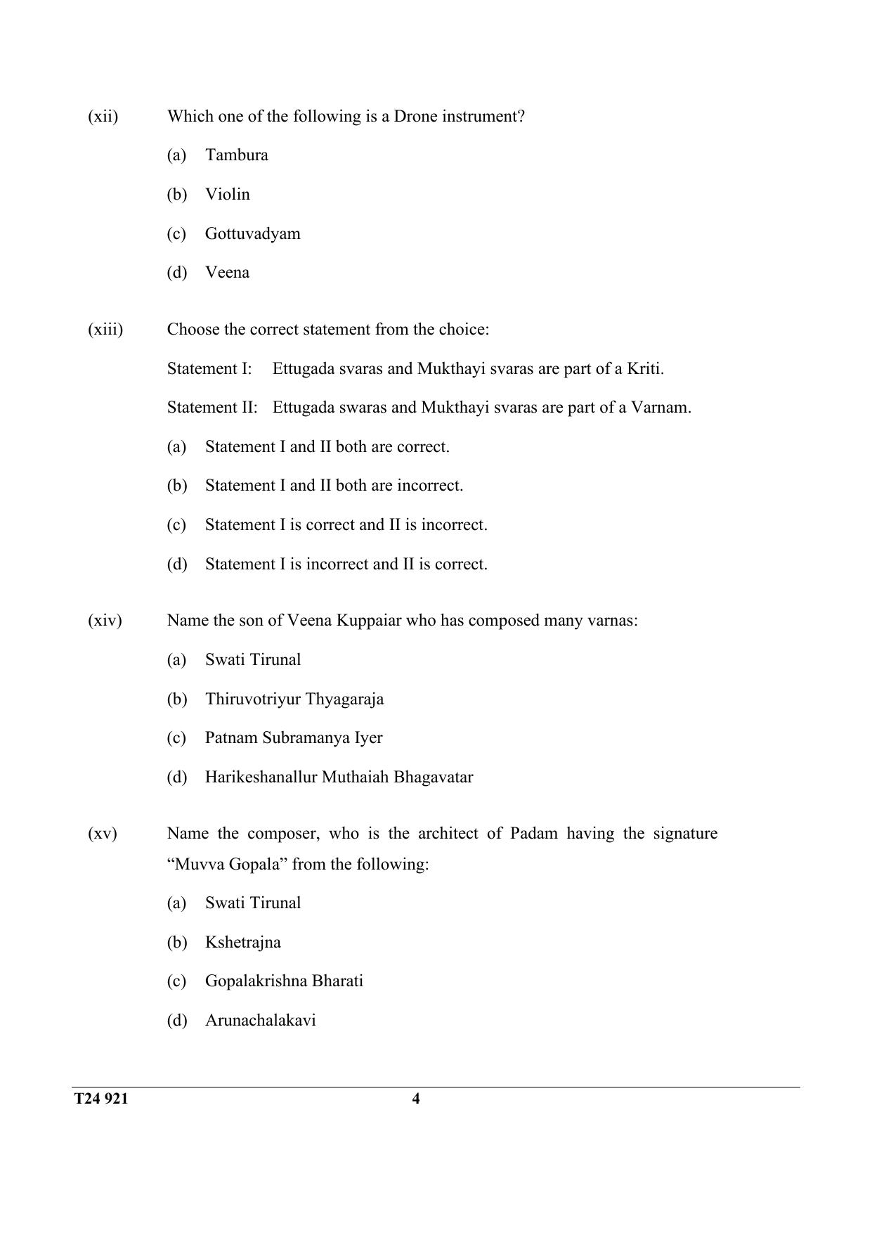 ICSE Class 10 Carnatic Music 2024 Question Paper - Page 4