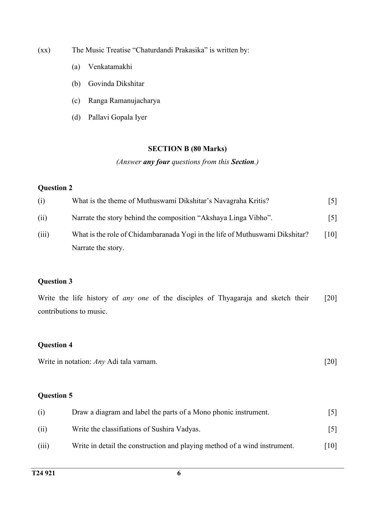 ICSE Class 10 Carnatic Music 2024 Question Paper - Page 6