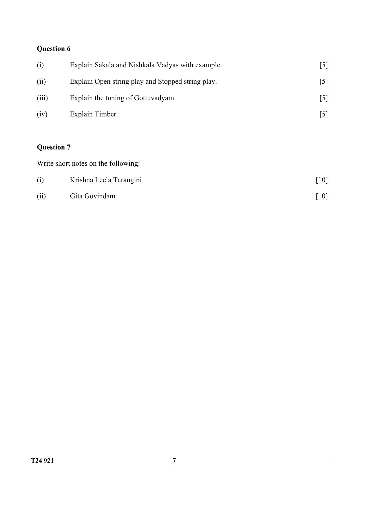 ICSE Class 10 Carnatic Music 2024 Question Paper - Page 7