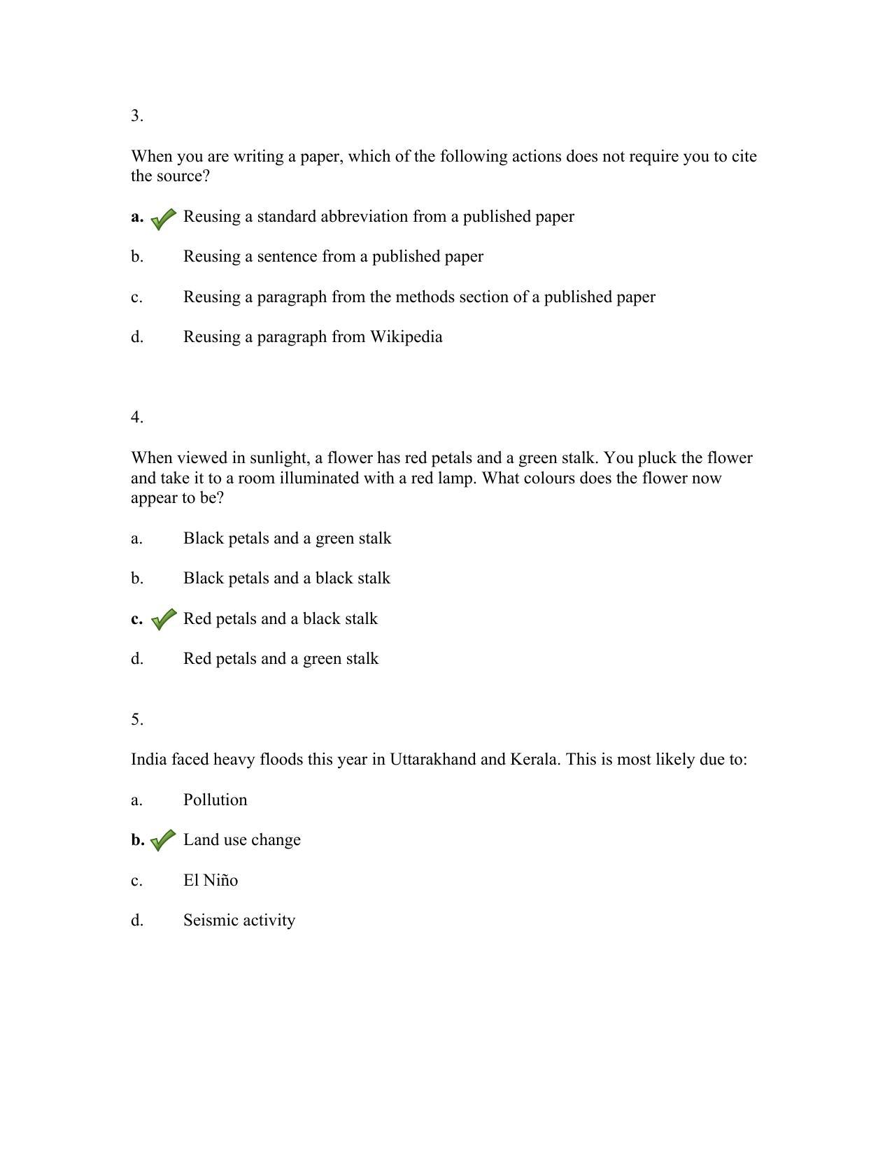 TIFR GS 2019 Biology Question Paper - Page 2