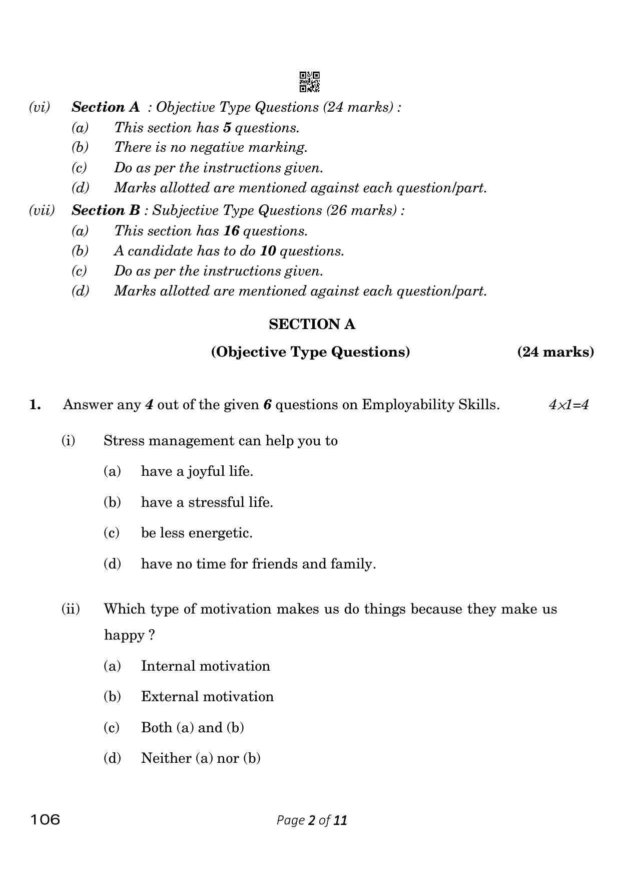 CBSE Class 10 106_Data Science 2023 Question Paper - Page 2