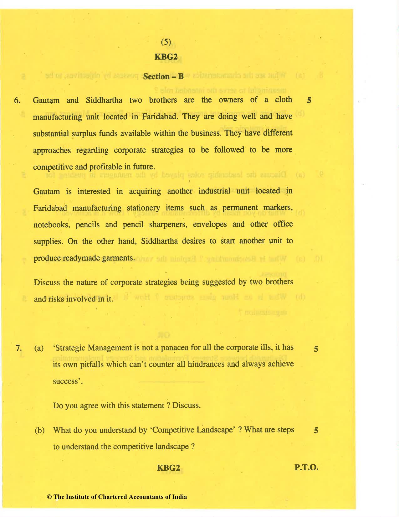 CA Inter May 2019 Question Paper - Paper 7 – Enterprise Information Systems & Strategic Management - Page 5