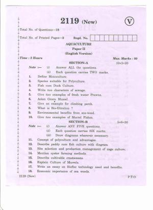 AP Inter 2nd Year Aqua Culture-II (new) March-2020-Vocational Question Pape