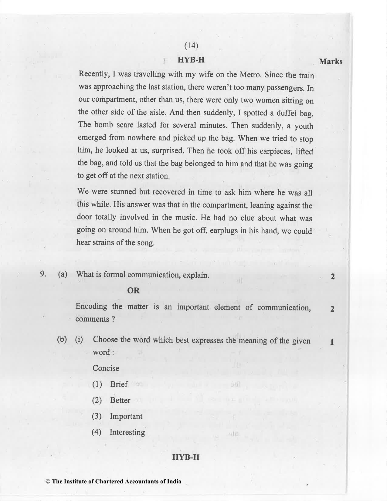 CA Foundation May 2020 Question Paper - Paper 2 (Business Laws and Business Correspondence and Reporting) - Page 14