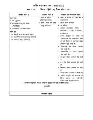 Edudel Class 10 Hindi-A Syllabus