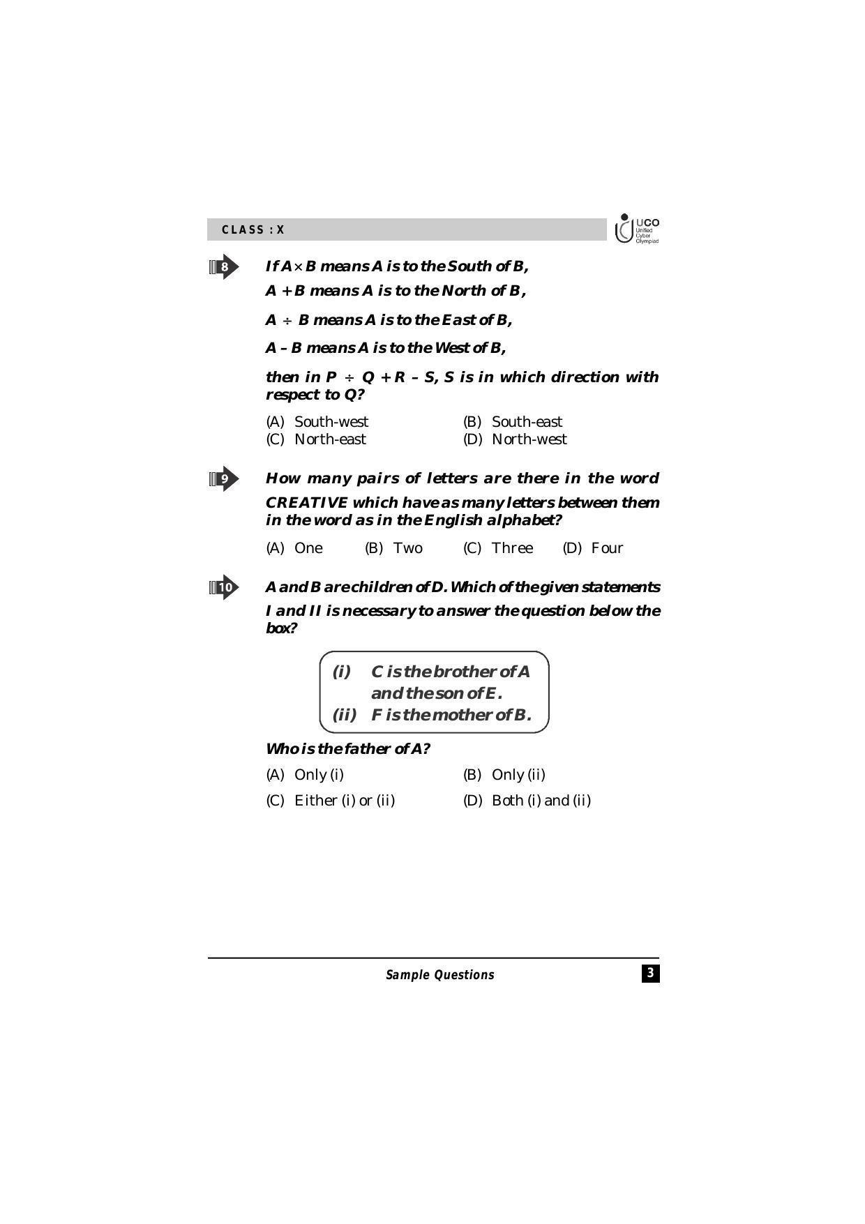 UCO Sample Papers for Class 10 - Page 3