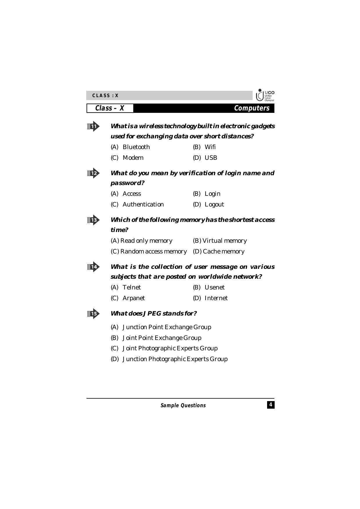 UCO Sample Papers for Class 10 - Page 4